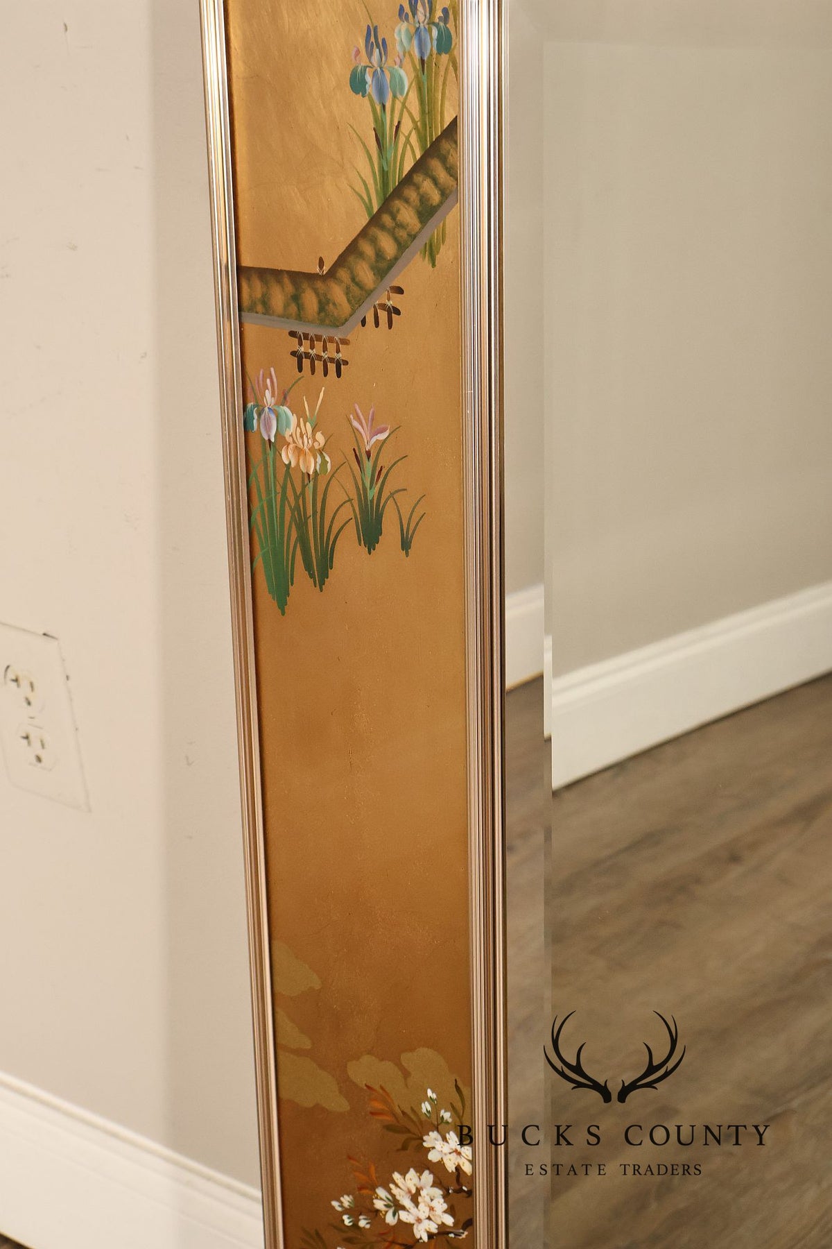LaBarge Chinoiserie Eglomise Wall Mirror