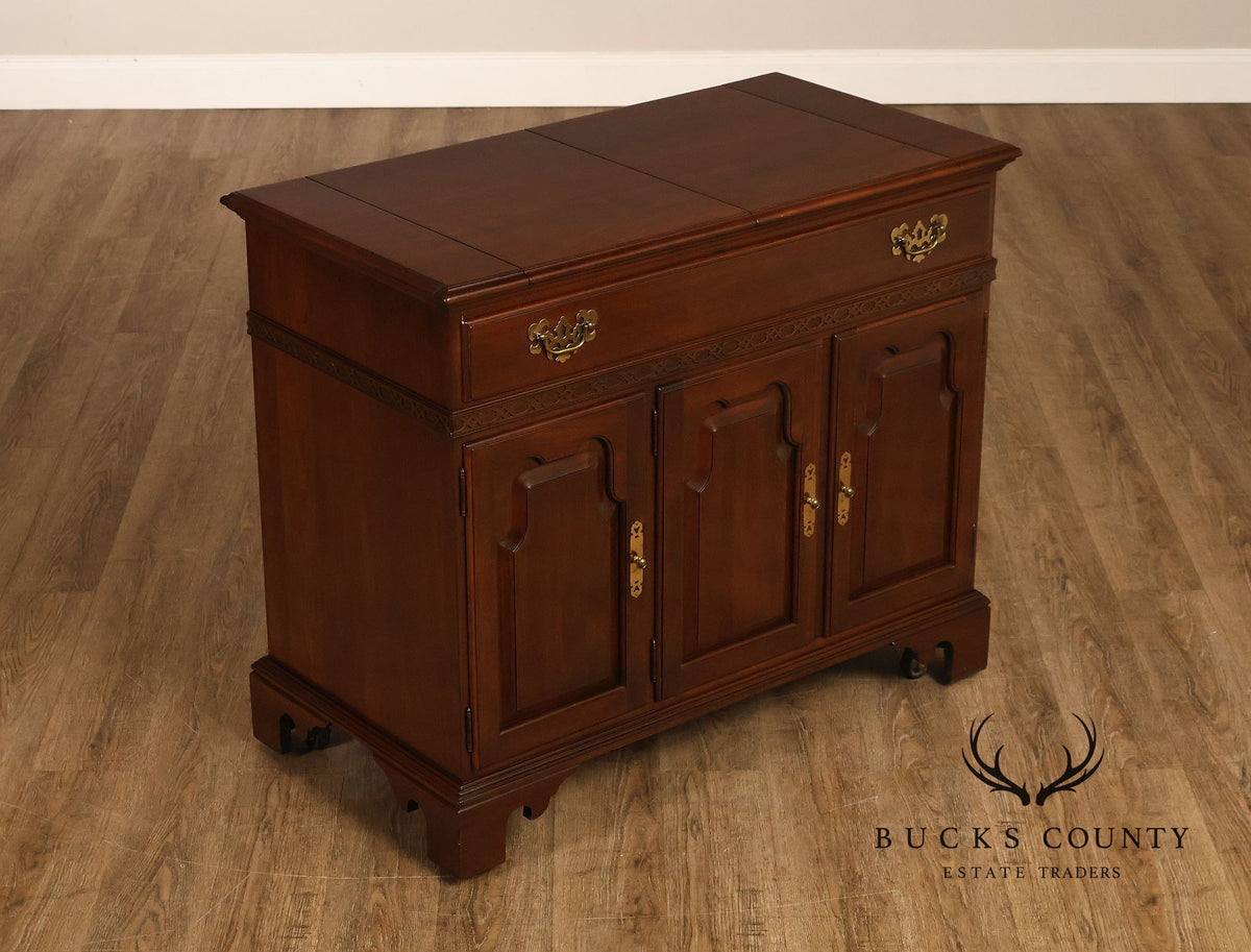 Ethan Allen Georgian Style Cherry Flip Top Server