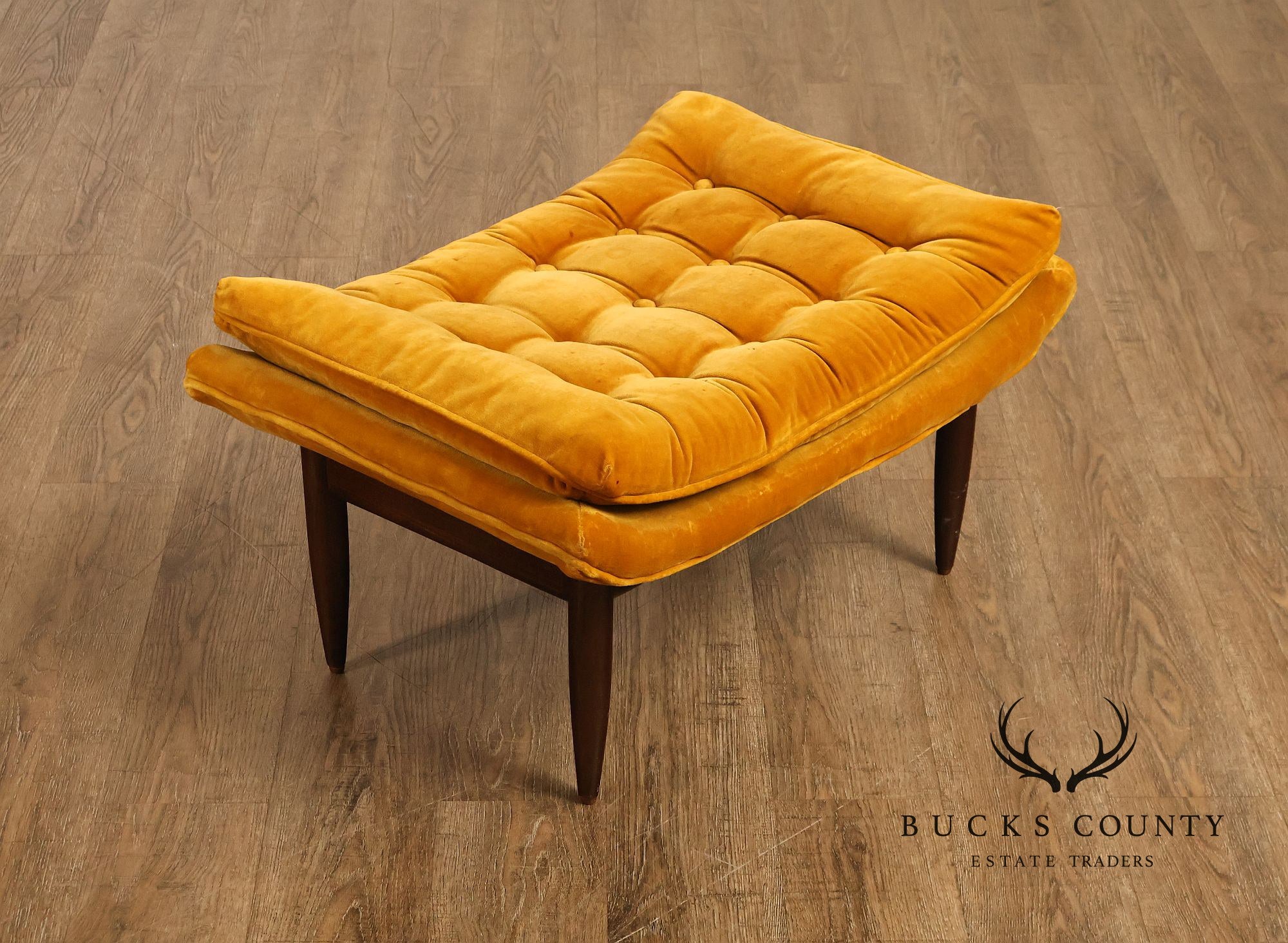 Mid Century Modern Tufted Lounge Chair and Ottoman