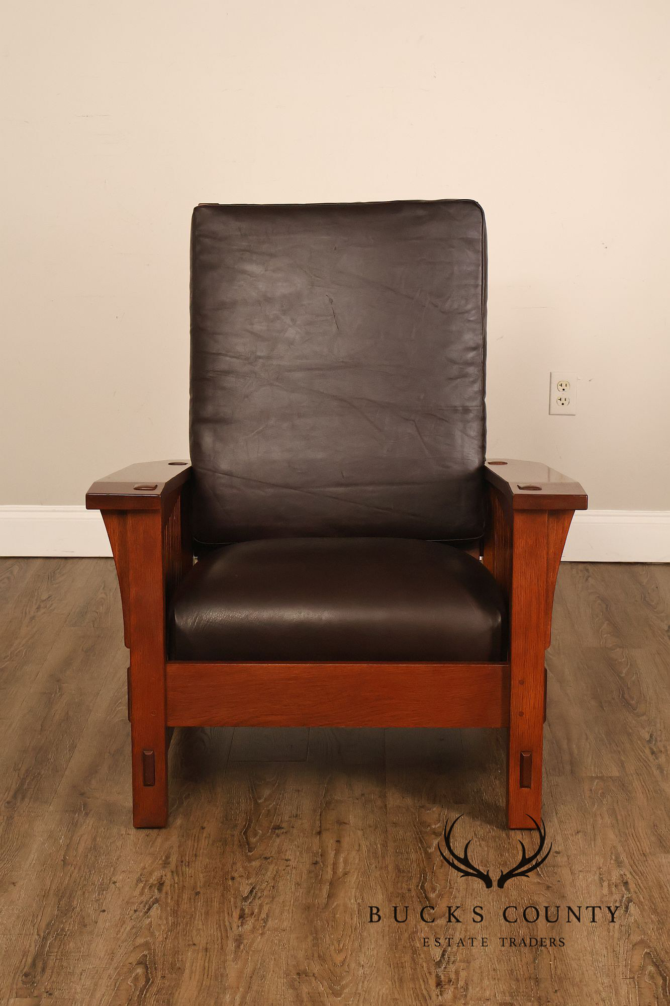 Stickley Mission Collection Oak Bent Arm Morris Chair