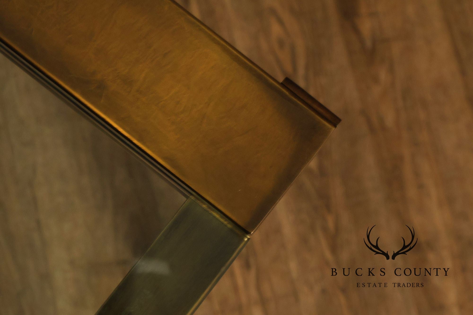 John Stuart Bronze Finish Glass Top Extendable Dining Table