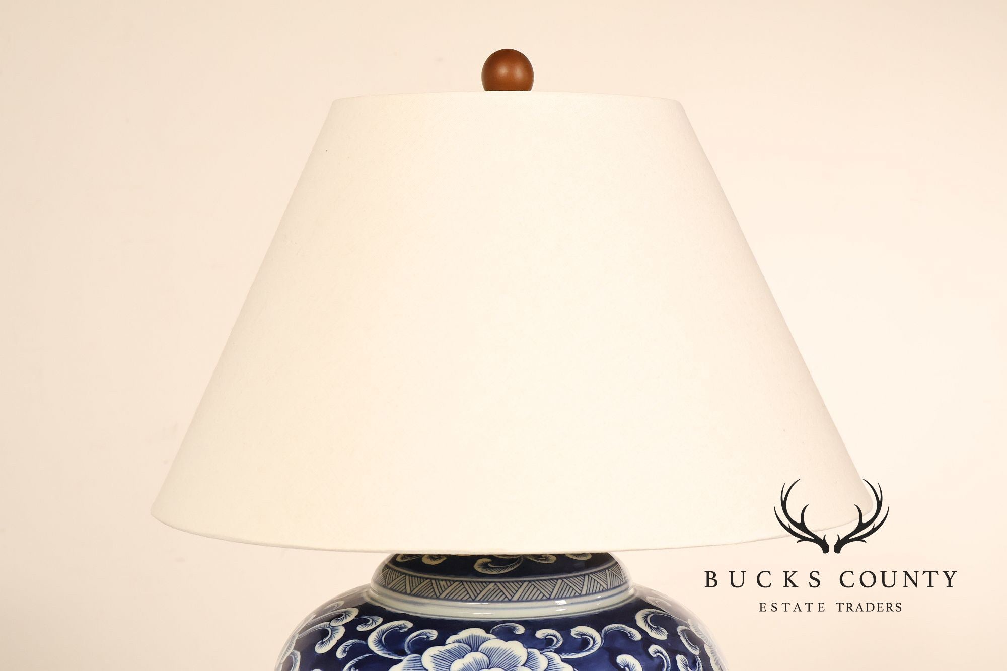 Ralph Lauren Asian Style Pair of Blue And White Ginger Jar Table Lamps