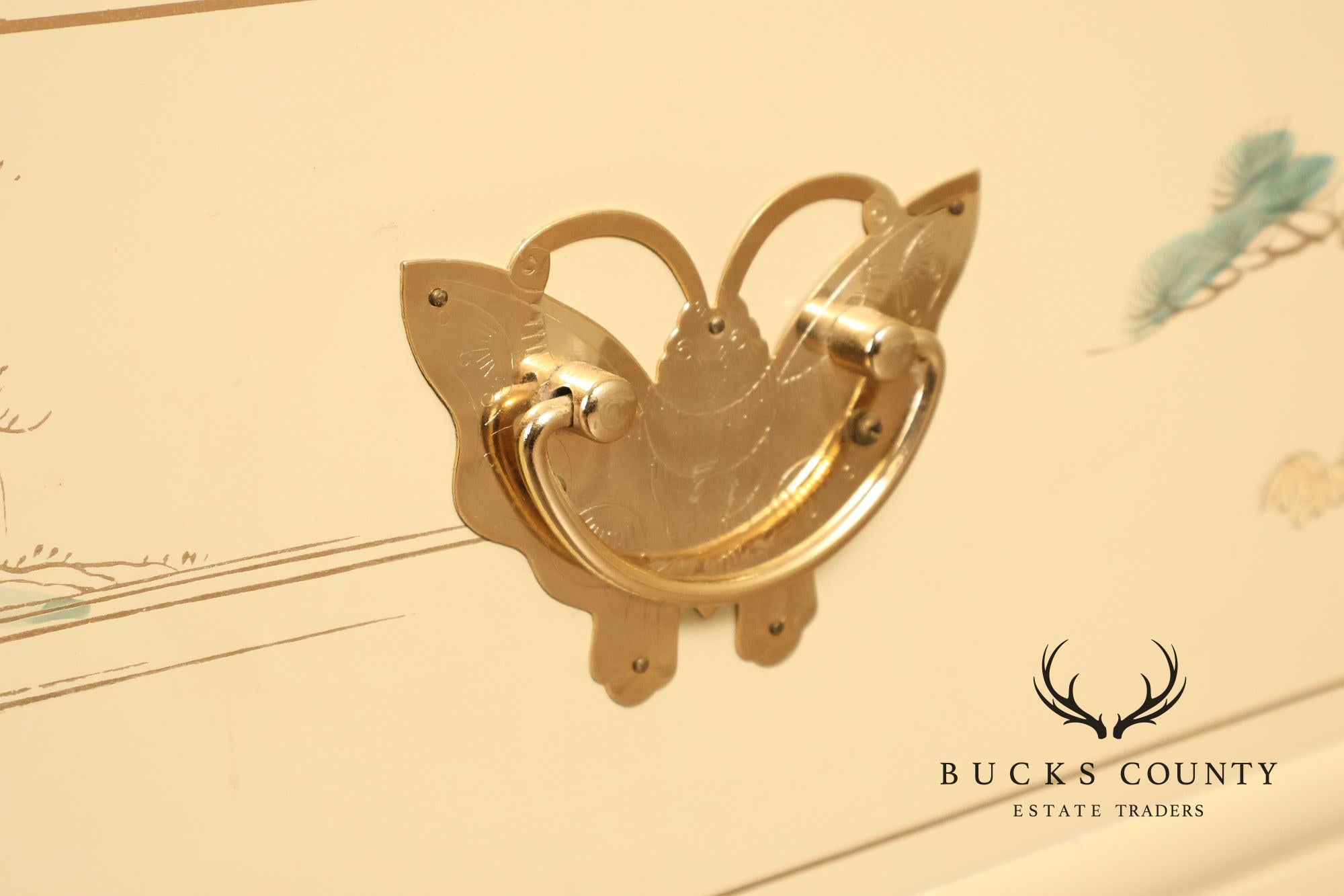 Chinoiserie Hand Painted Decorated Tall Chest