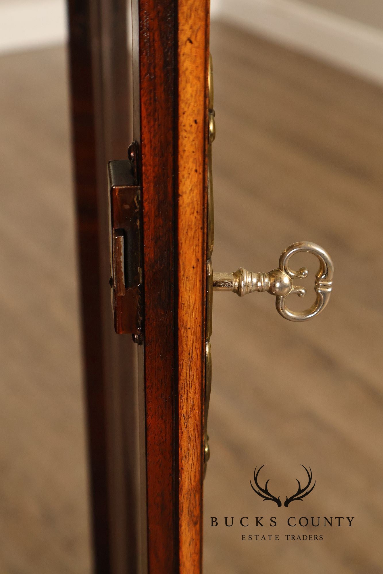 Howard Miller Mahogany Grandfather Clock With Brass Dial And Weights