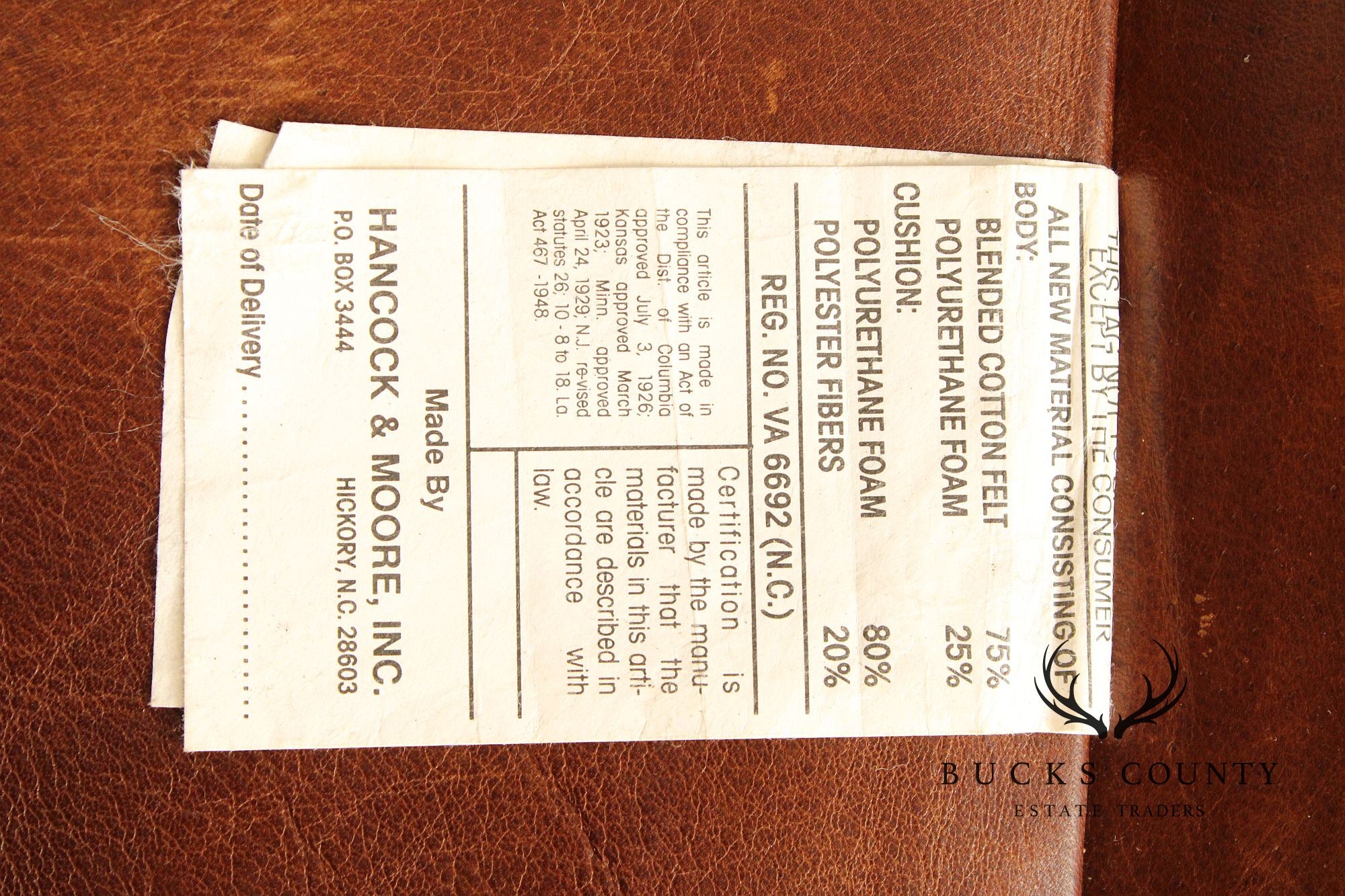 Hancock & Moore Cognac Leather Chesterfield Armchair and Ottoman