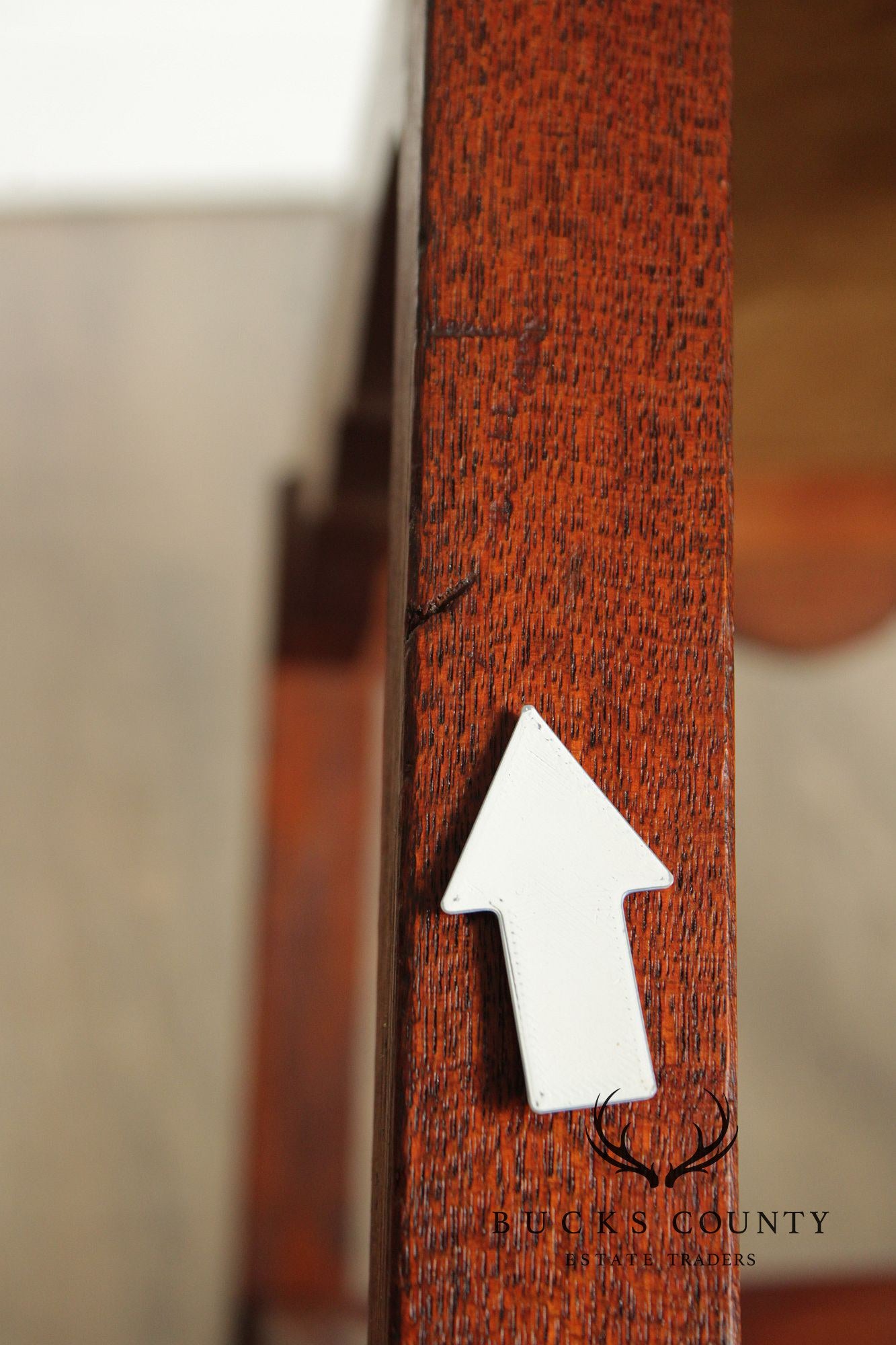 Arts & Crafts Leather Seat Oak Stool