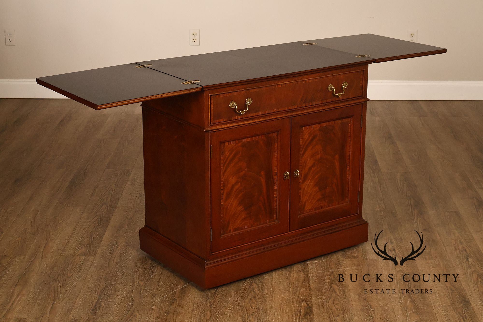 Stickley Traditional Mahogany Flip-Top Server Cabinet