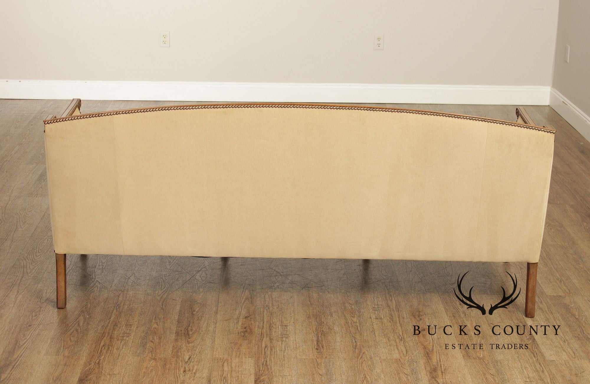 Sheraton Style Vintage Mahogany Tufted Sofa