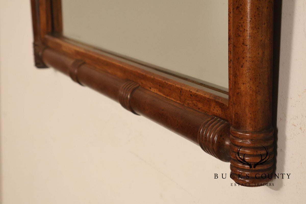 Vintage Pair of Faux Bamboo Wood Framed Wall Mirrors
