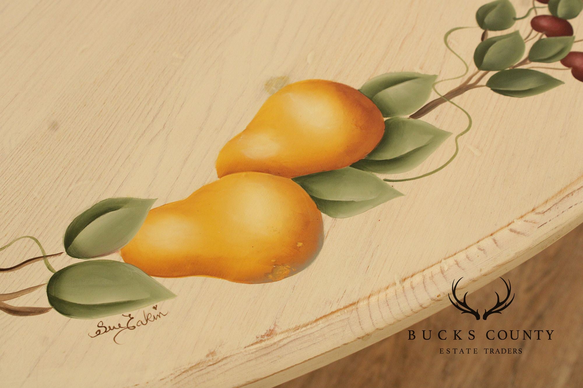 Custom Quality Hand Painted Pine Round Dining Table