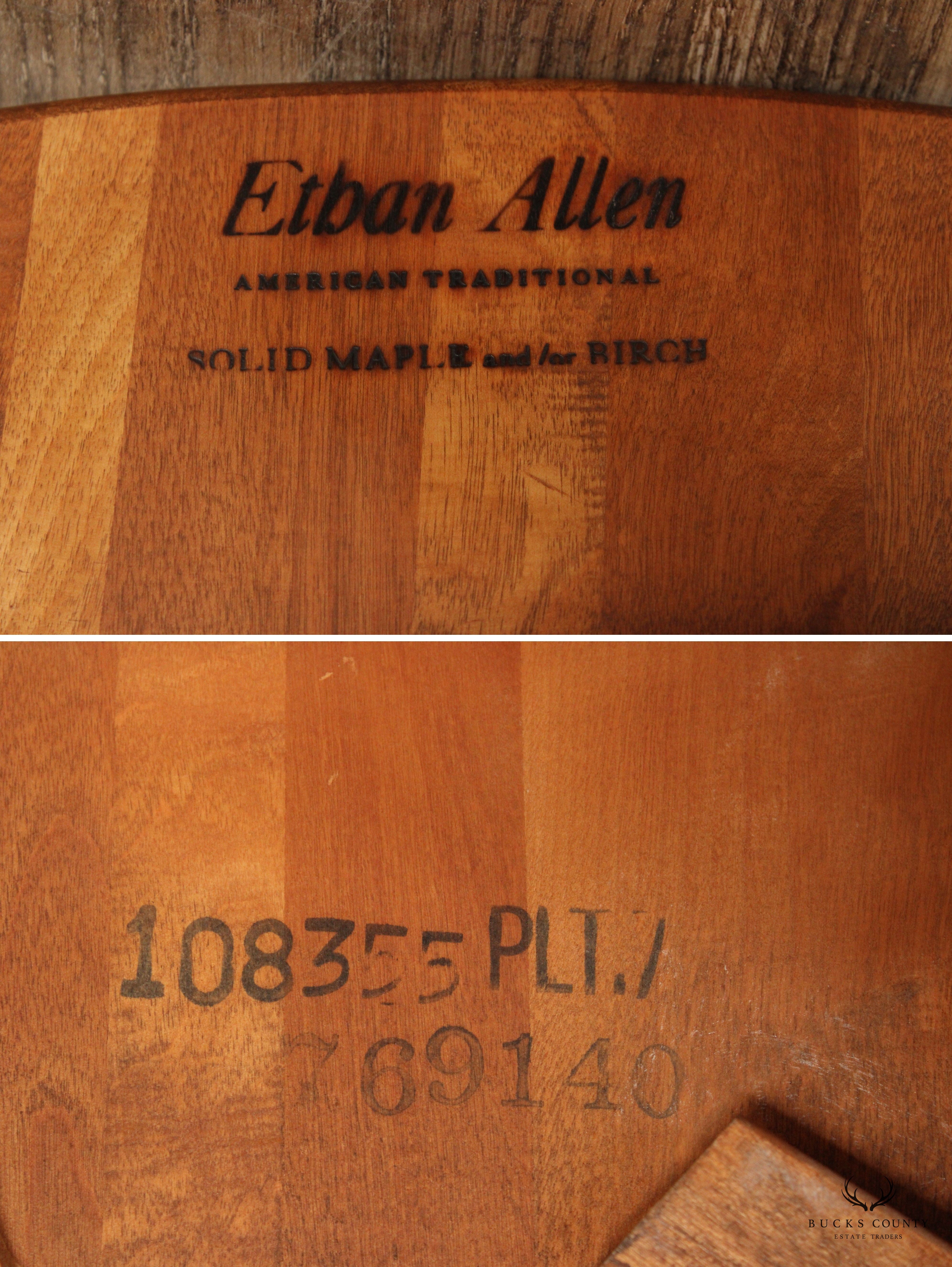 Ethan Allen American Traditional Maple Pair Drop Leaf Corner Tables