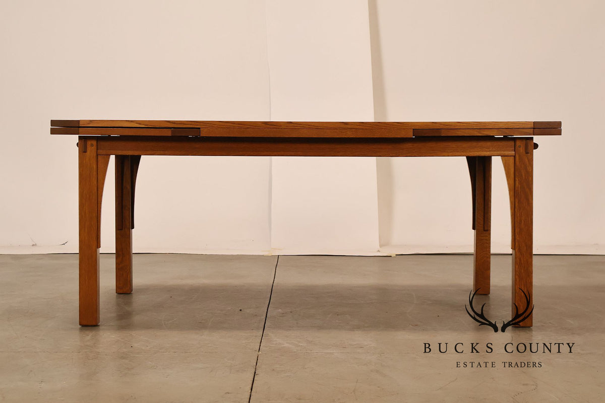 Stickley Mission Collection Oak Draw Top Extension Dining Table