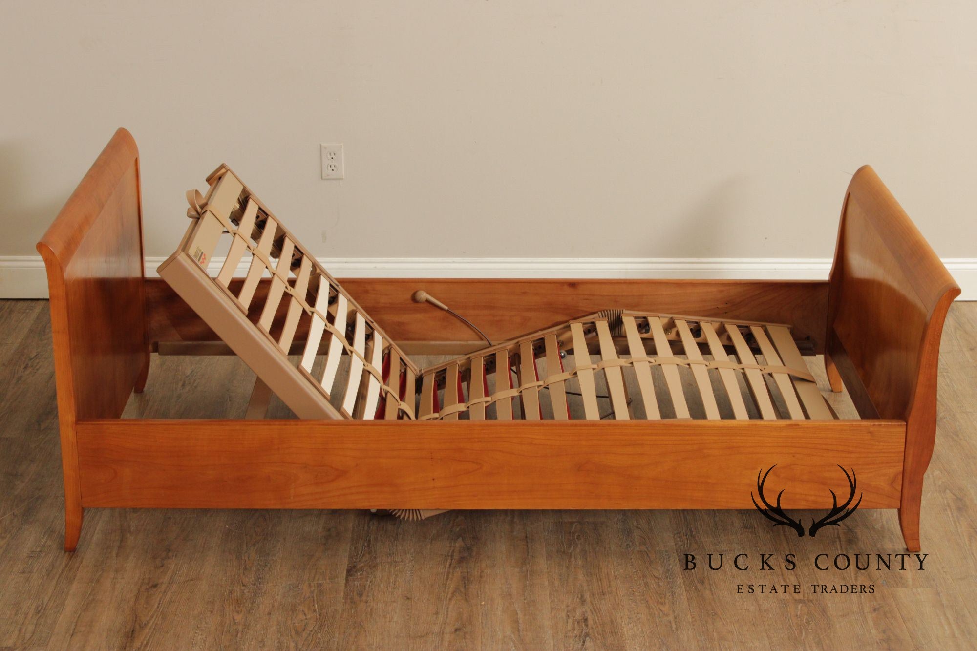 Vintage Pair of Cherry Twin Sleigh Beds