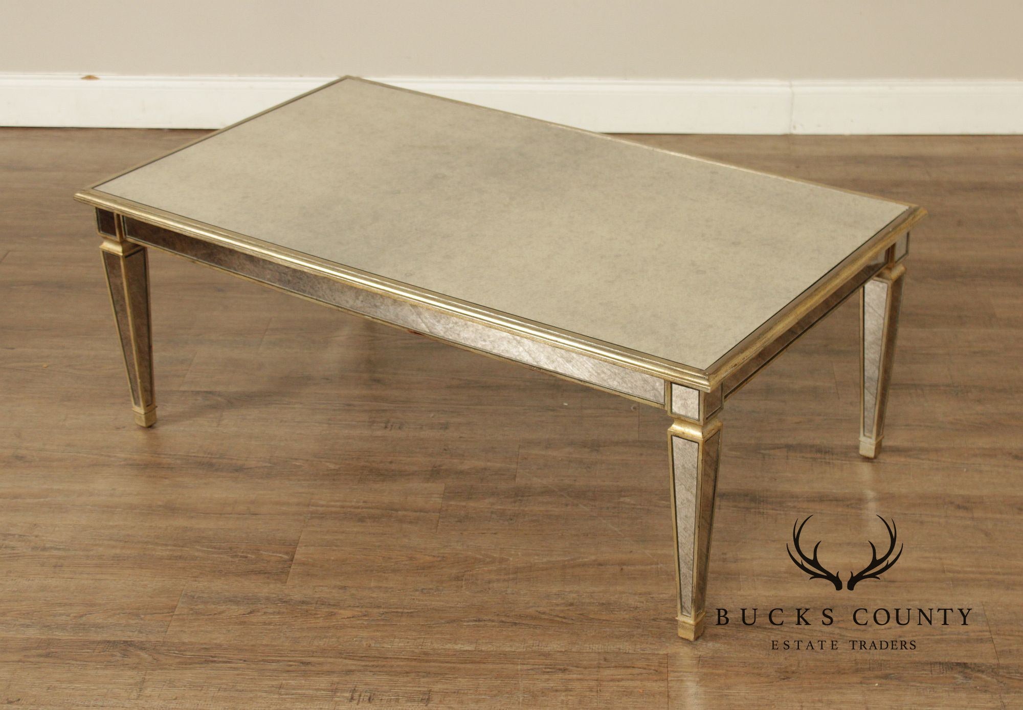 Ethan Allen Hollywood Regency Mirrored Coffee Table