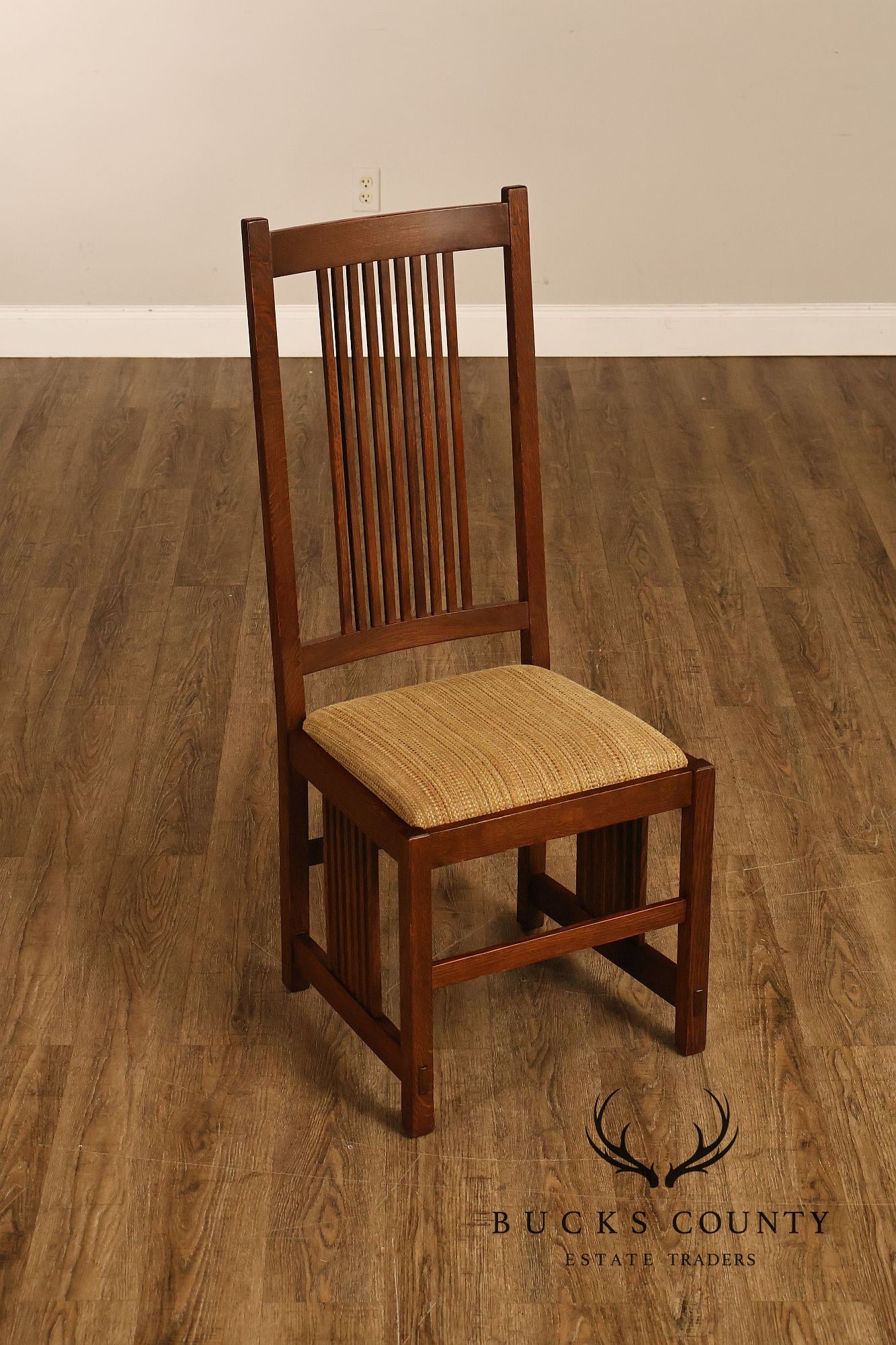 Stickley Mission Collection Pair of Oak Spindle Side Dining Chairs
