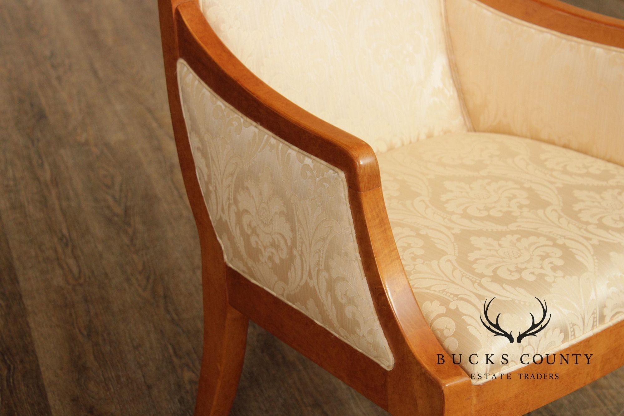 Hickory White Empire Style Set of Eight Maple Dining Chairs