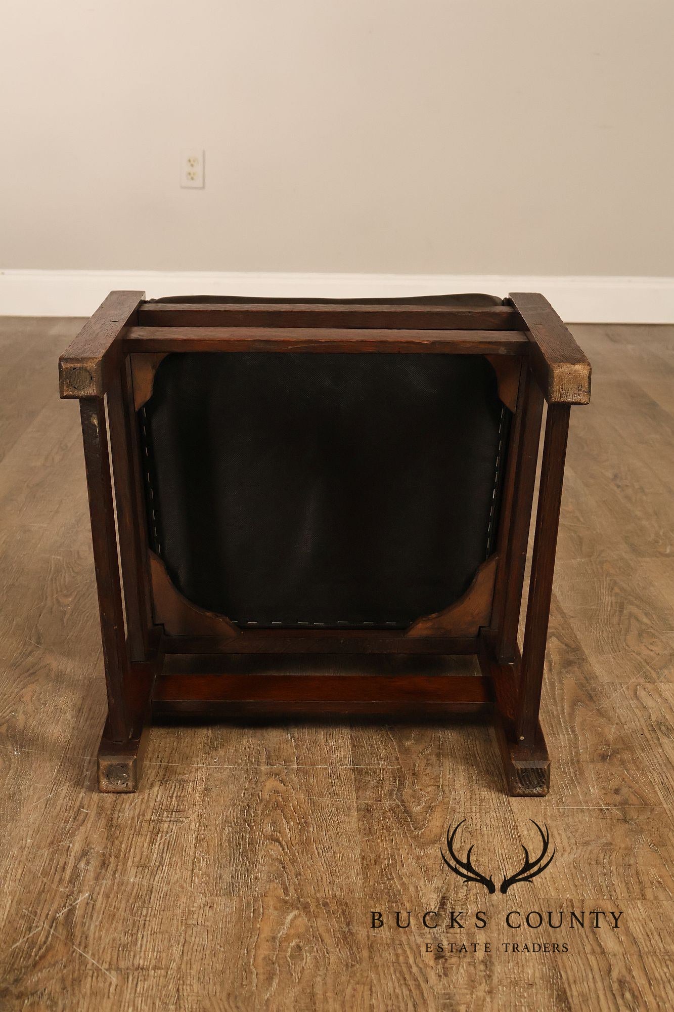 L&JG Stickley Antique Set Of Six U-Back Oak Dining Chairs Model #820
