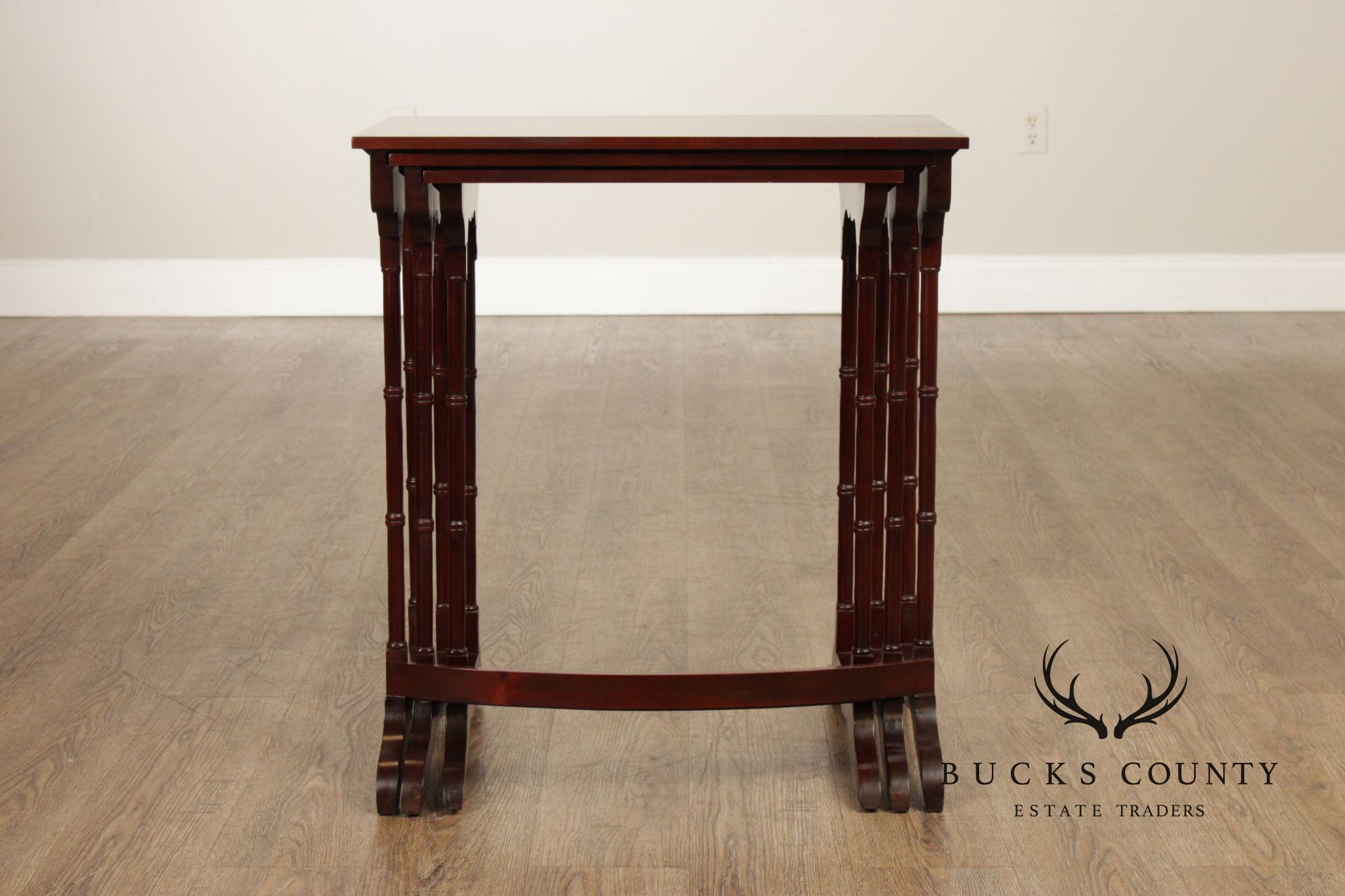 Colony Furniture Regency Style Inlaid Mahogany Nesting Tables
