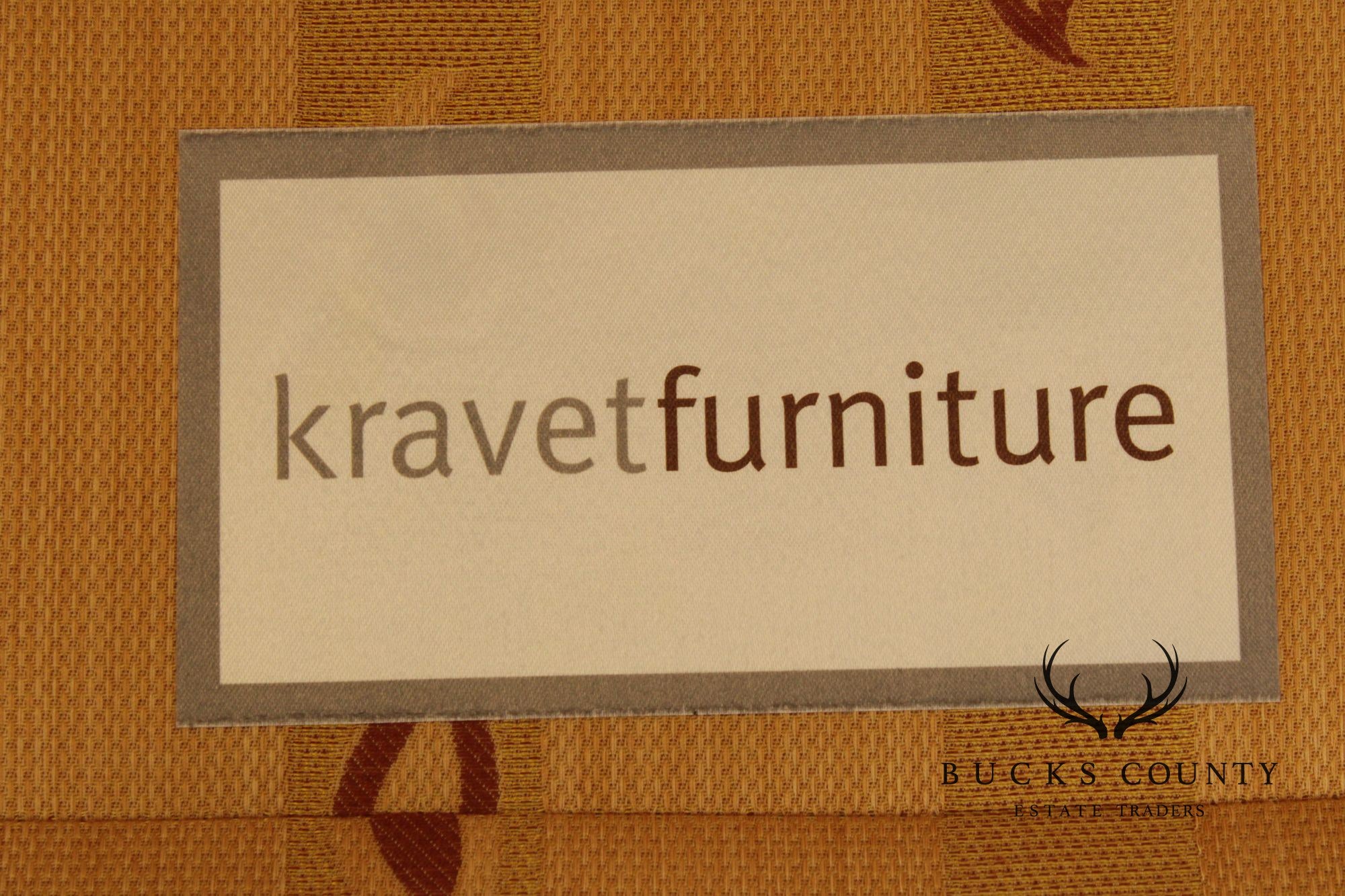 Kravet Furniture French Empire Style Pair of Mahogany Armchairs