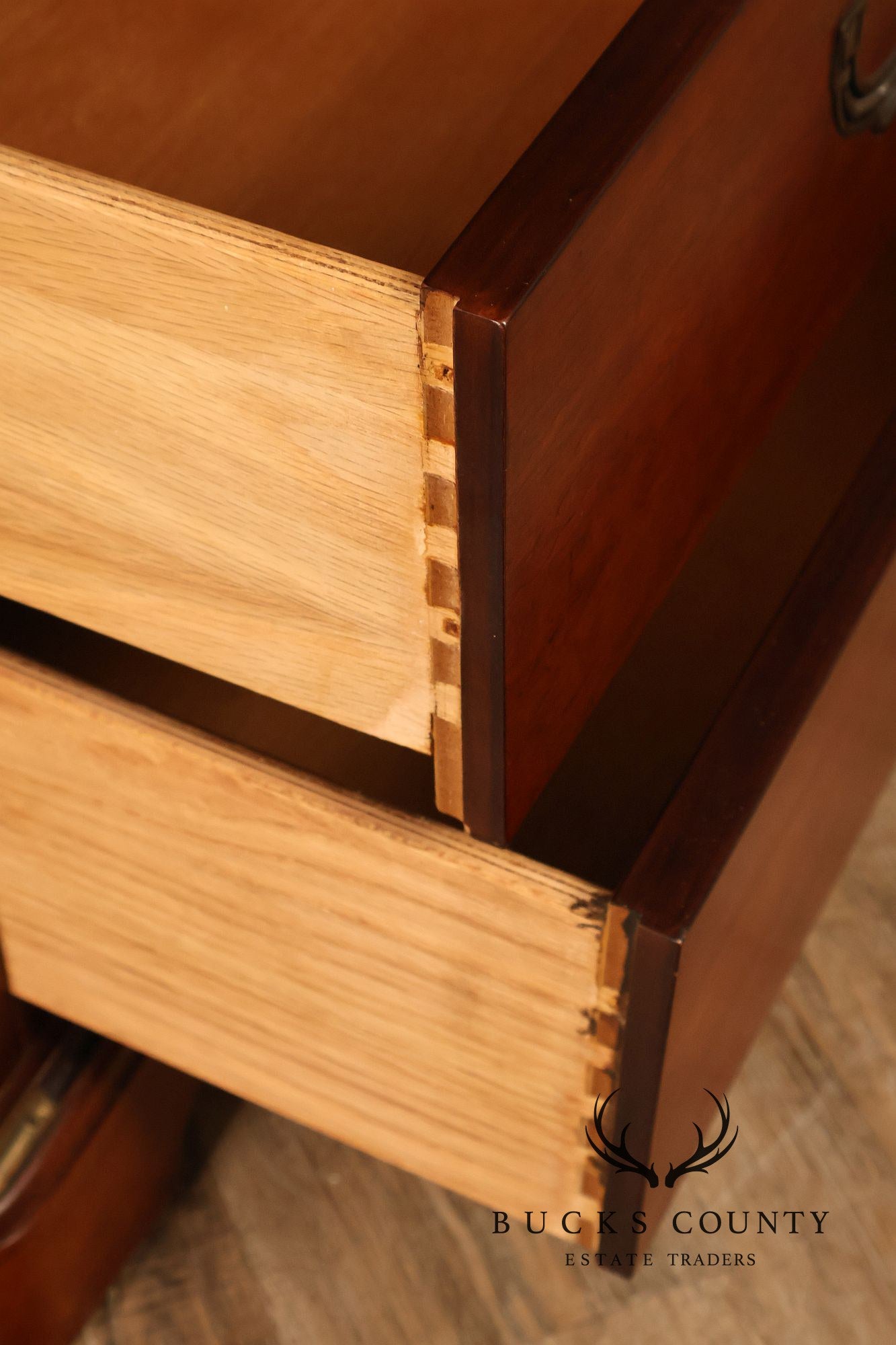 National Mt. Airy Campaign Style Pair of Cherry Nightstands