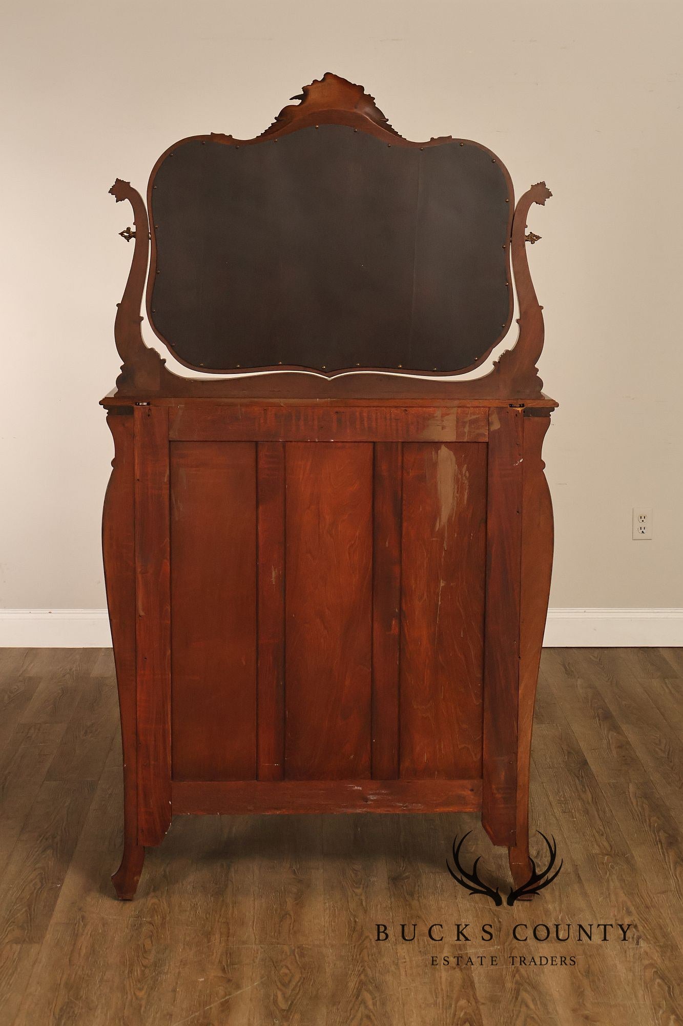 Antique R. J. Horner Carved Mahogany High Chest Of Drawers With Mirror