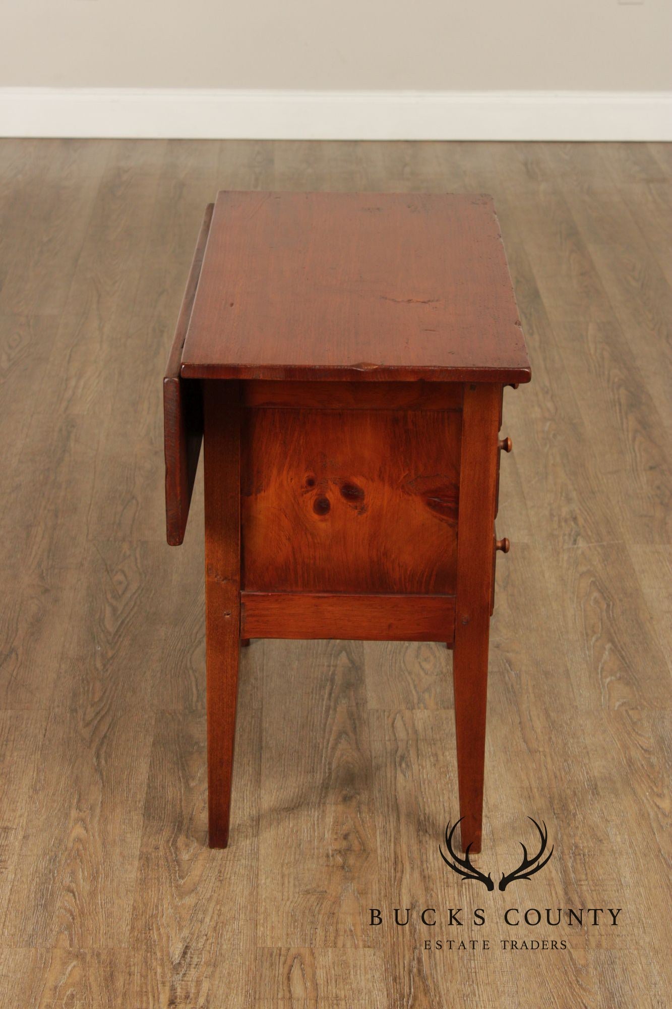 Shaker Style Custom Pine Drop-Leaf Sewing Cabinet