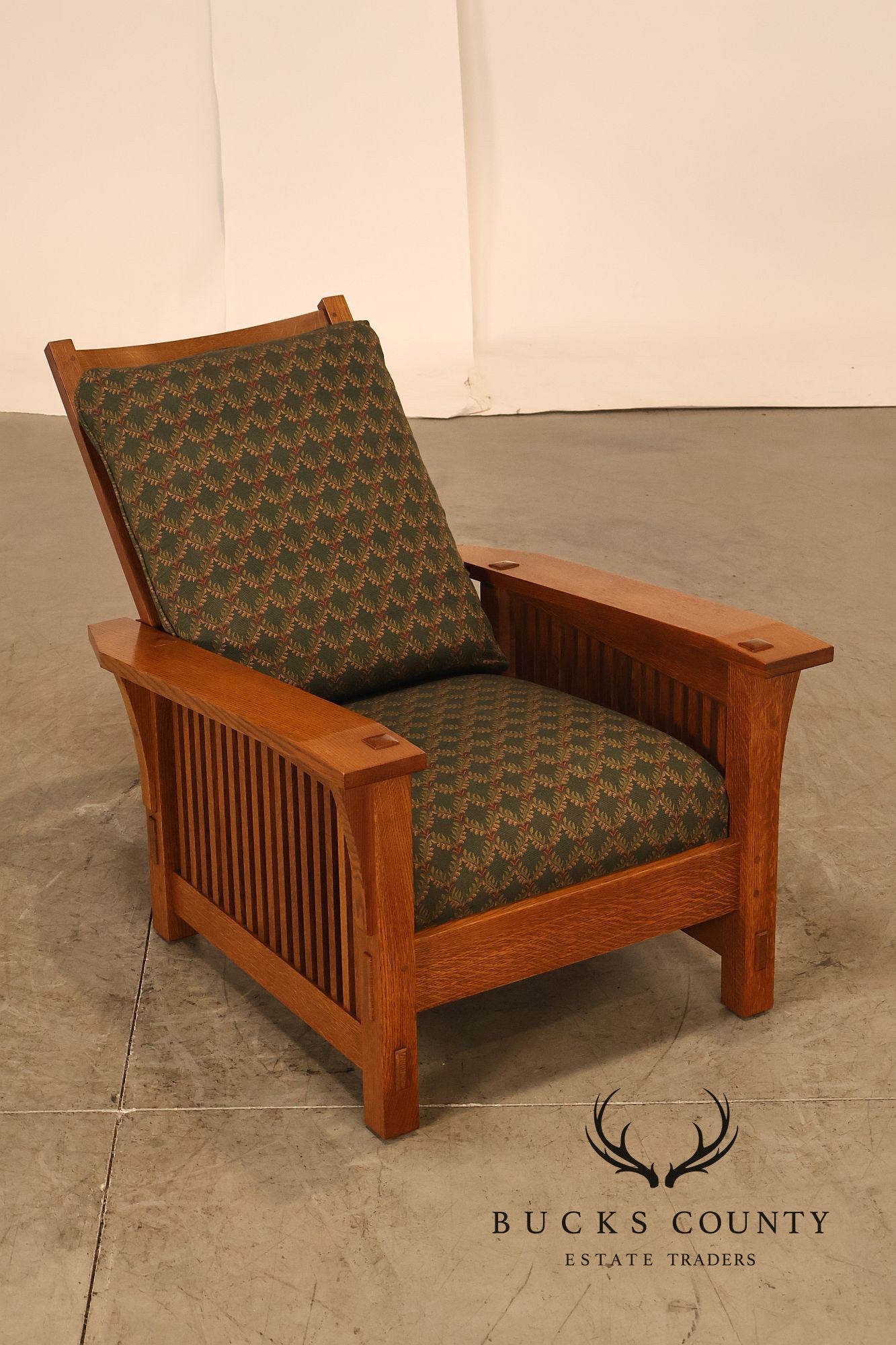 Stickley Mission Collection Oak Bent Arm Morris Chair