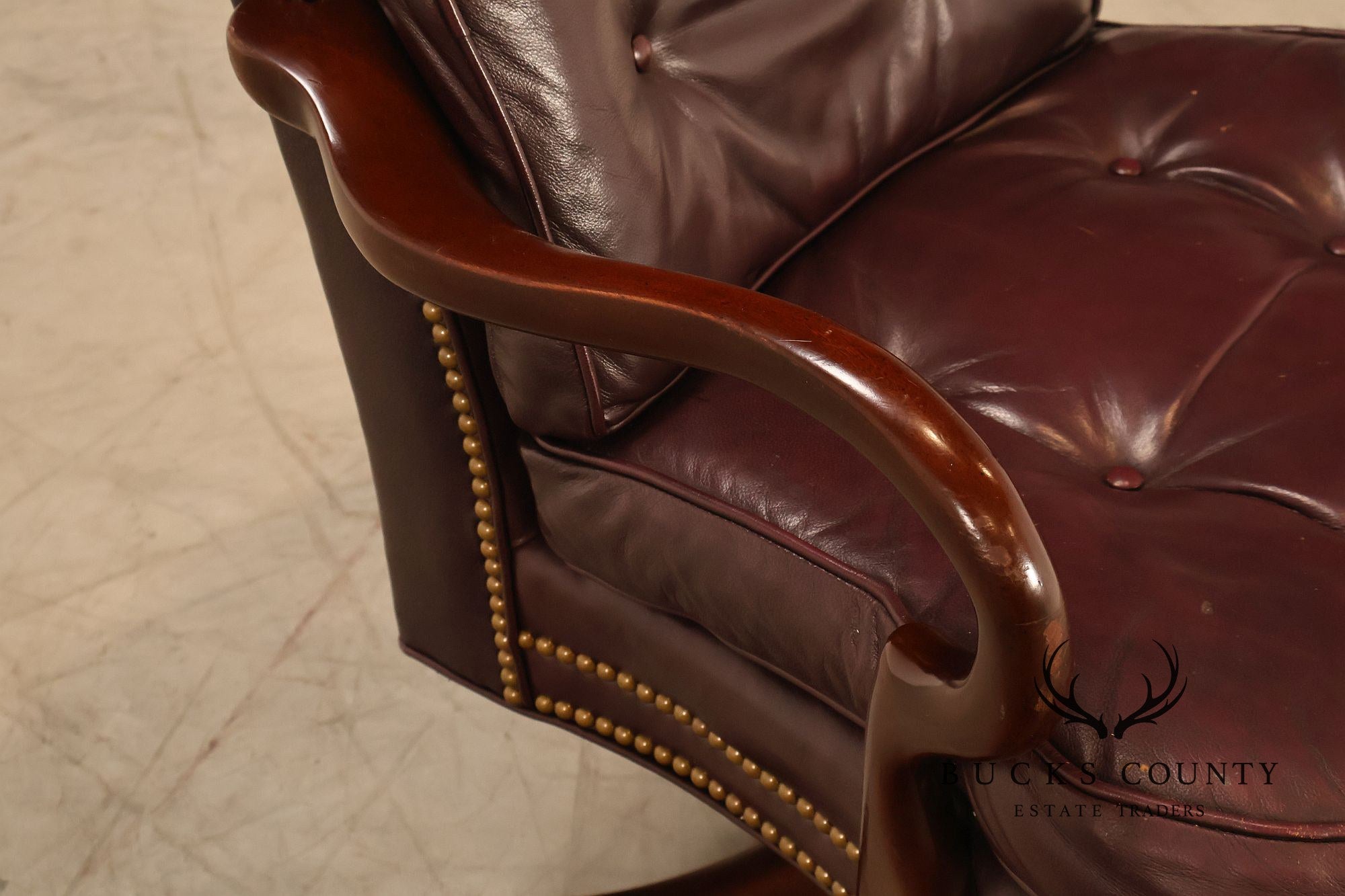 Hancock & Moore Vintage Burgundy Leather Executive Office Chair
