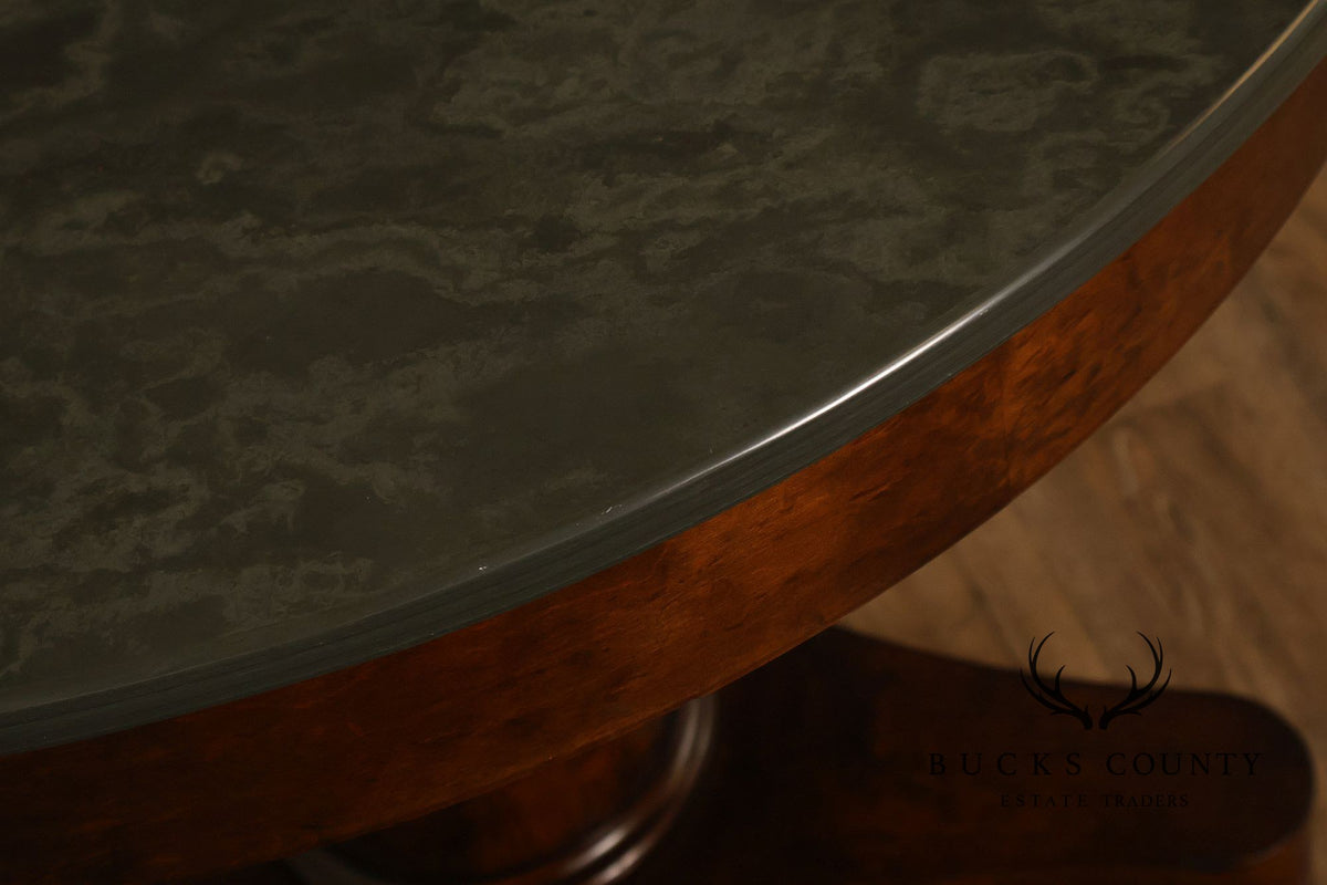 Williams Sonoma Empire Style 36” Round Stone Top Center Table