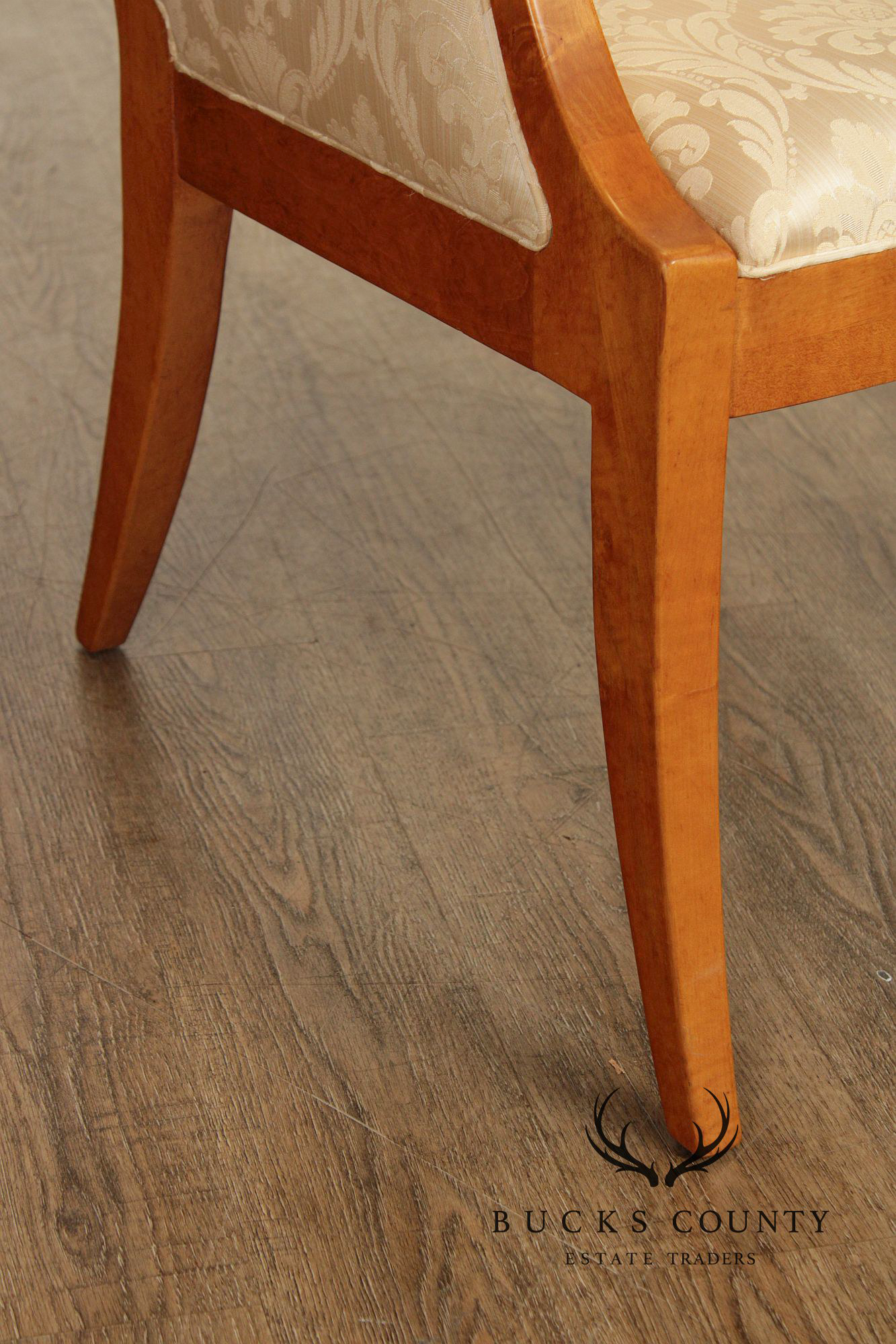 Hickory White Empire Style Set of Eight Maple Dining Chairs