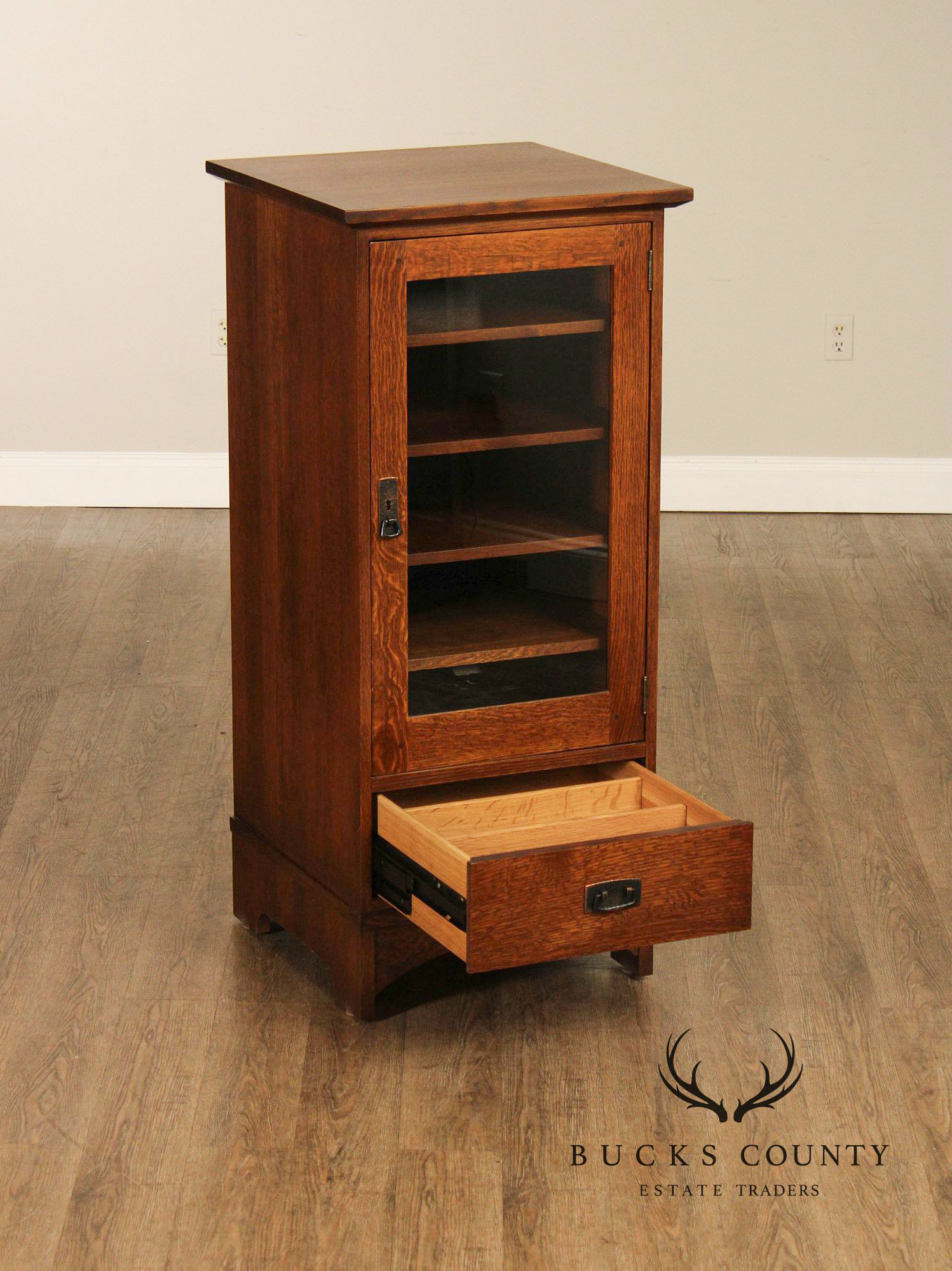 Stickley Mission Collection Oak Single Door Media Cabinet