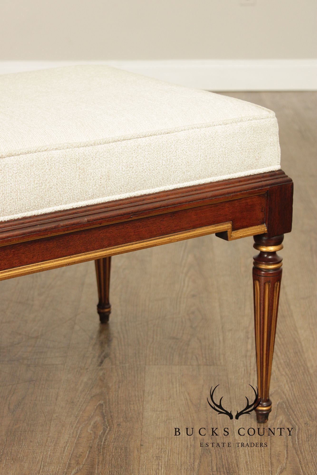 Hickory Chair Neoclassical Style 'Cluny' Upholstered Bench