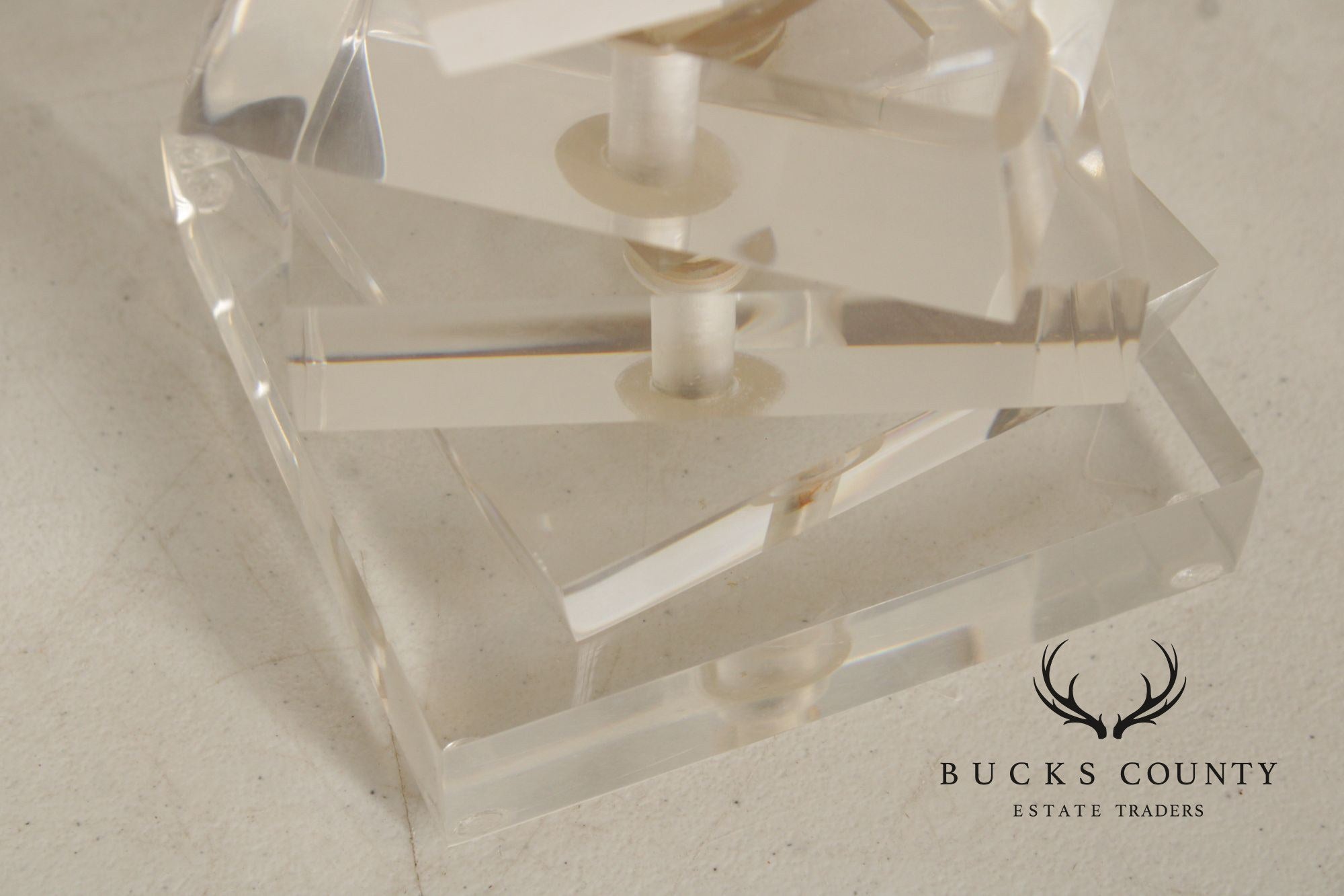 George Bullio 1970's Modern Stacked Lucite Table Lamp
