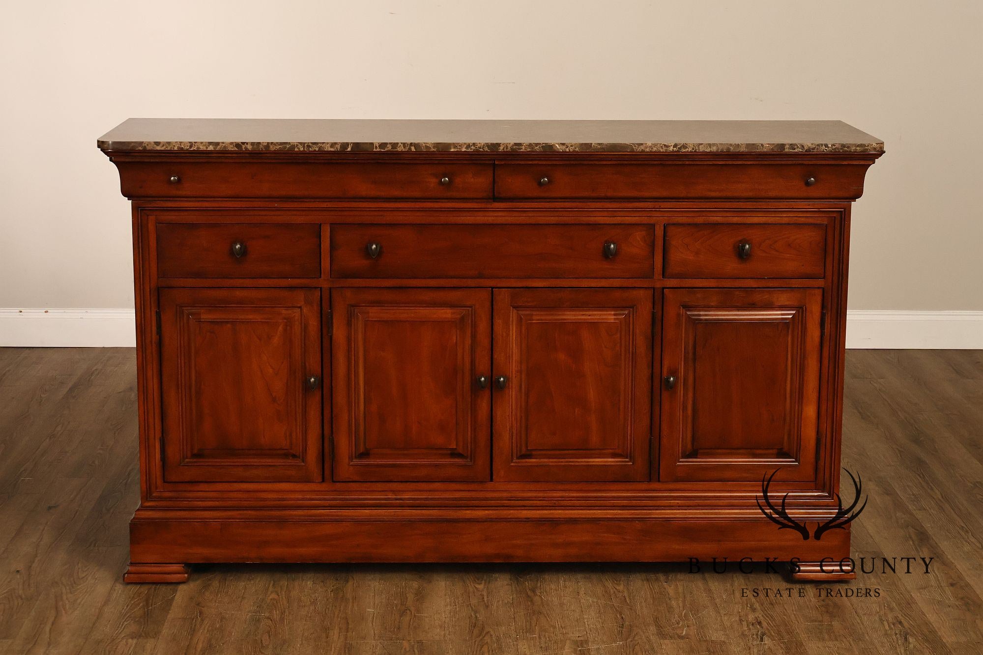 Thomasville King Street Collection Marble Top Four Door Credenza