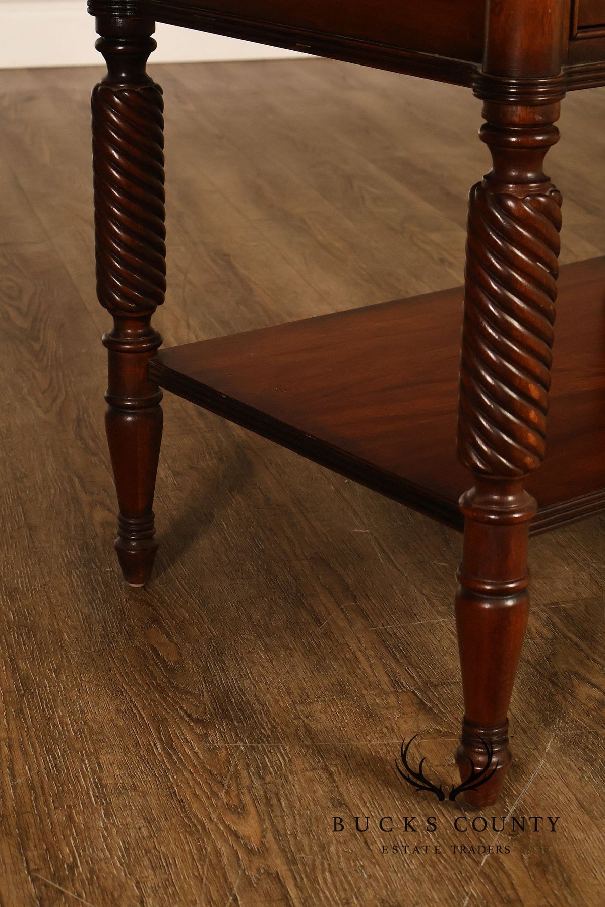 Ethan Allen "Newport" Pair Of Mahogany Two Drawer Nightstands