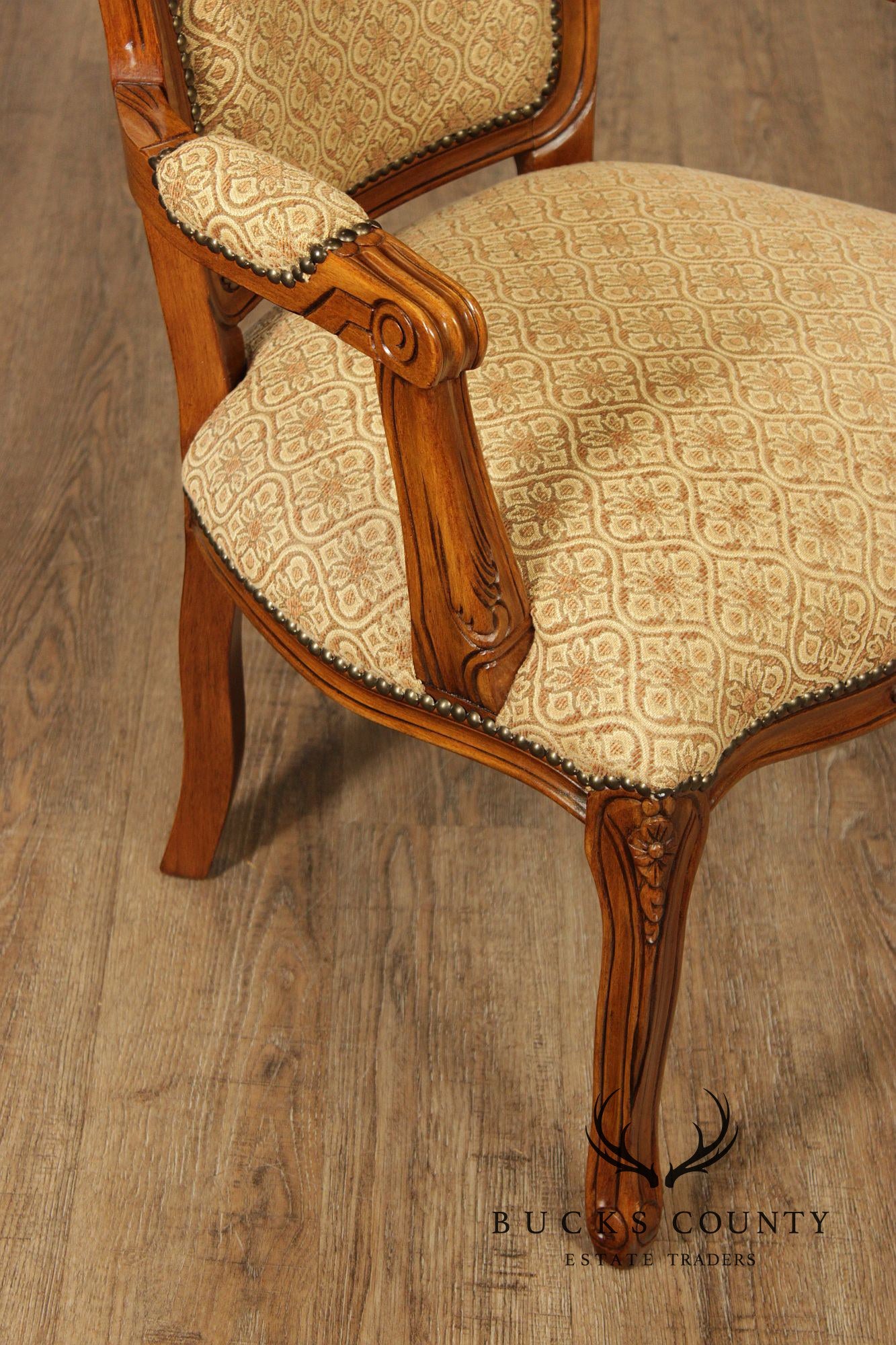 French Louis XV Style Pair of Fauteuil Armchairs