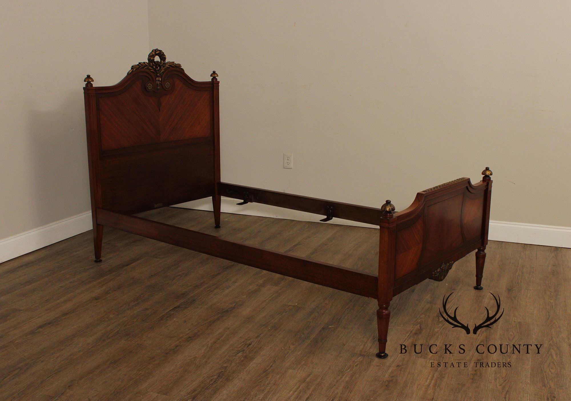 1930's Tobey Furniture Company French Style Pair Of Walnut Twin Beds