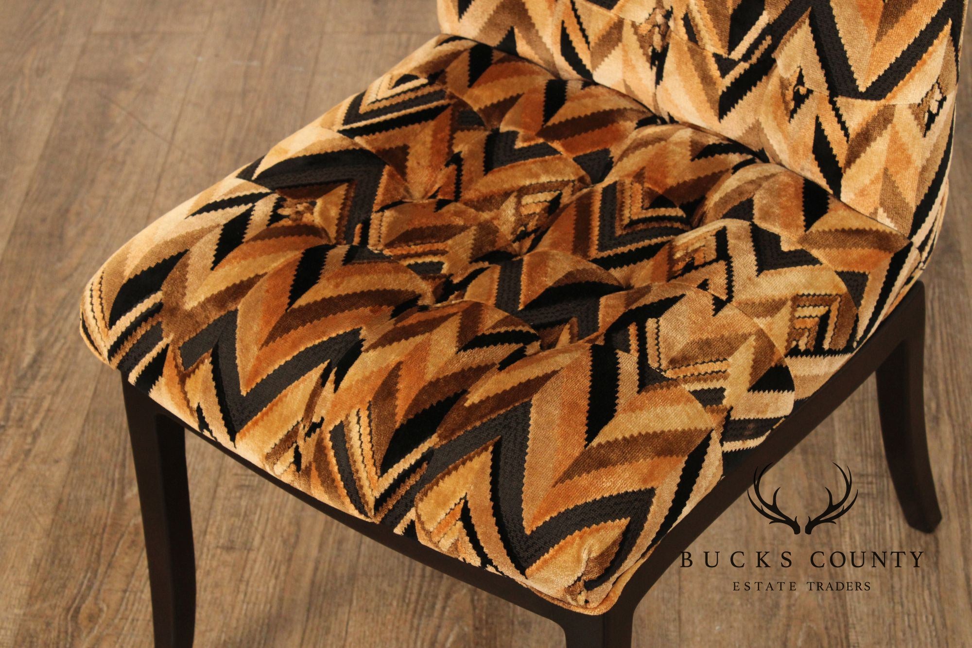 Custom Craft Set Of Six Upholstered Dining Chairs