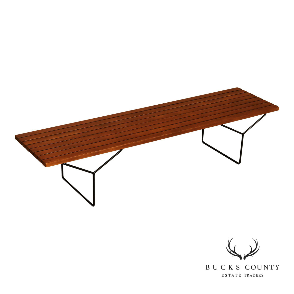 Knoll Mid Century Modern 'Bertoia' Teak Bench