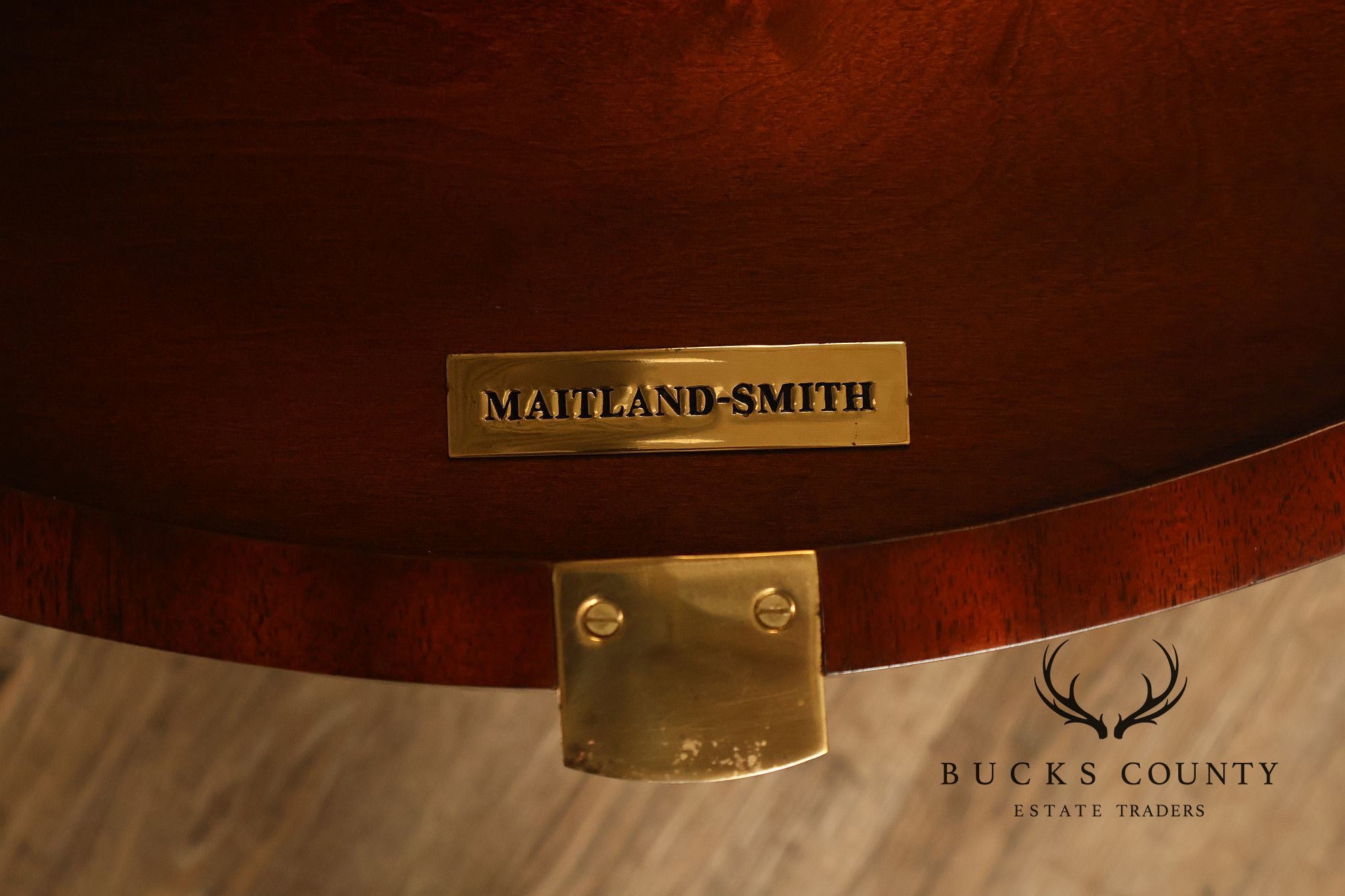 Maitland Smith Louis XVI Style Marquetry Center Table With Brass Gallery