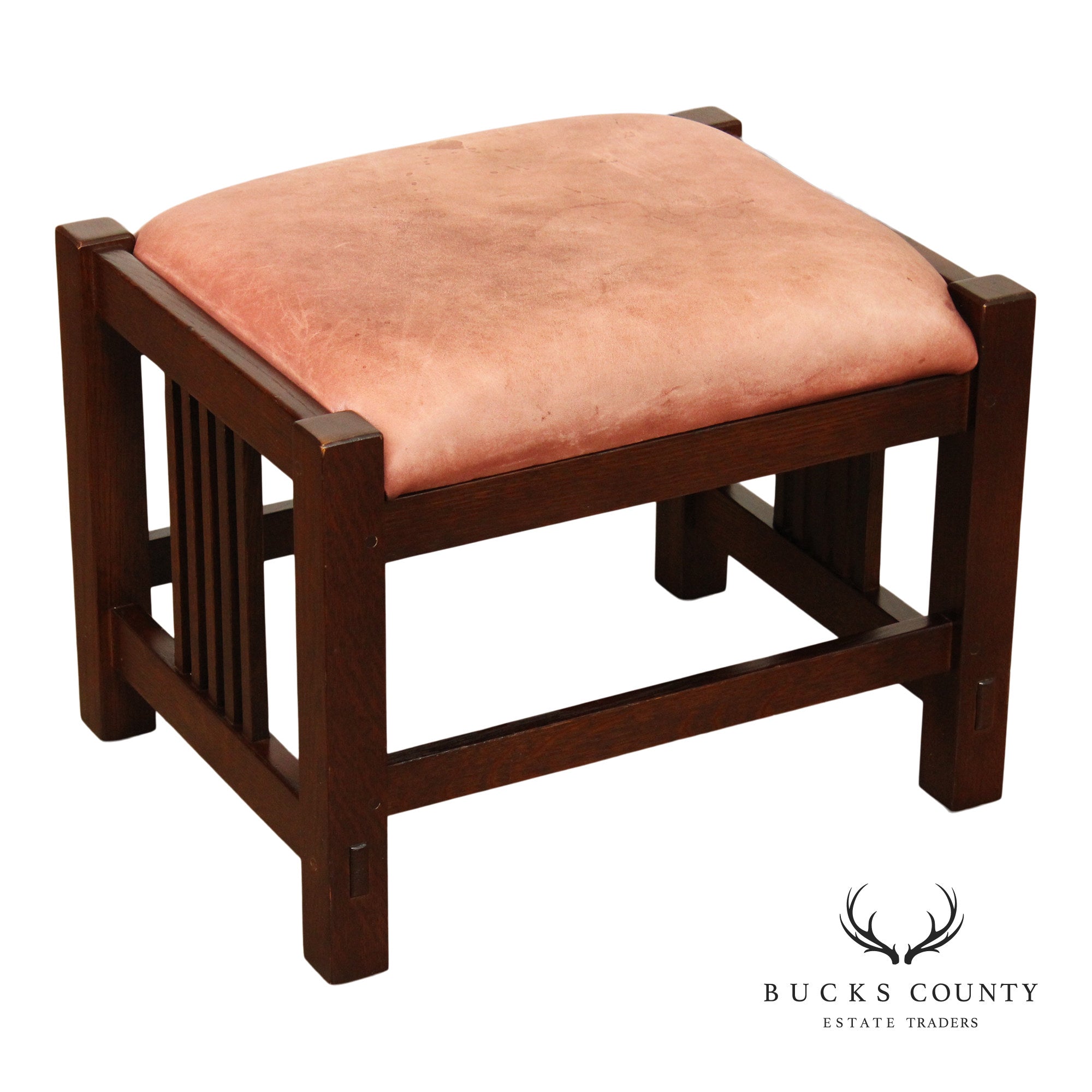 Stickley Mission Collection Oak and Leather Footstool