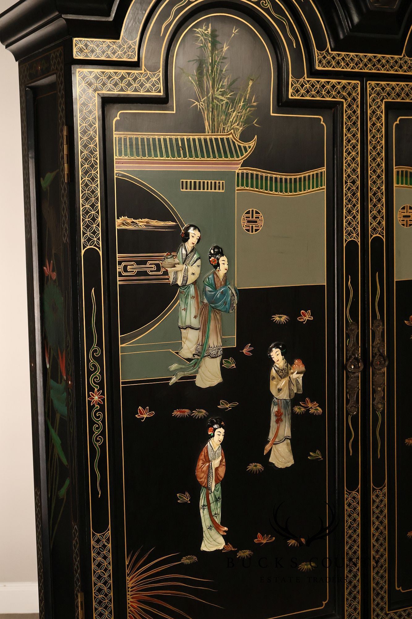 Chinoiserie Secretary Bookcase