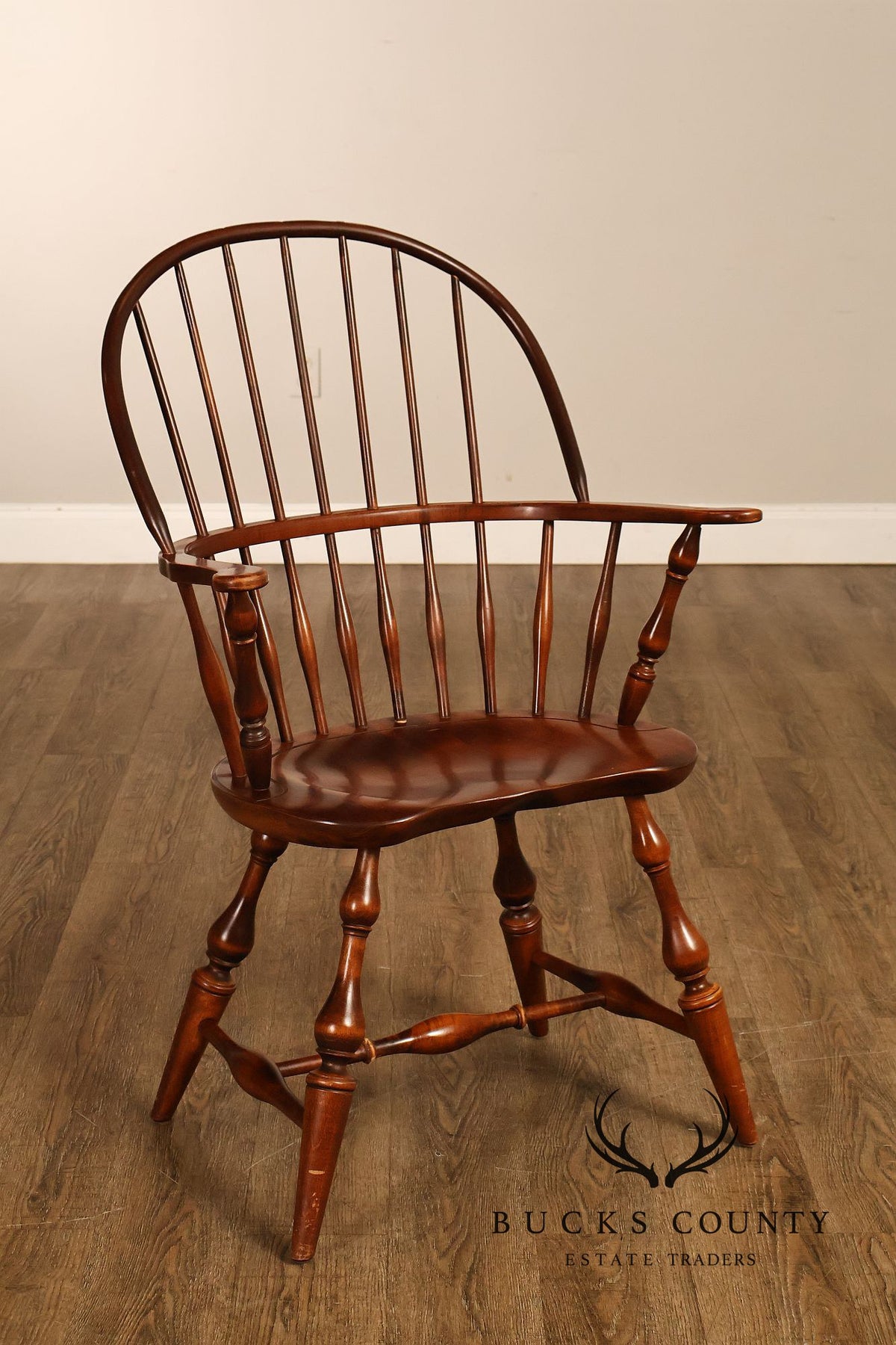 Nichols & Stone Set Of Eight Cherry Windsor Dining Chairs