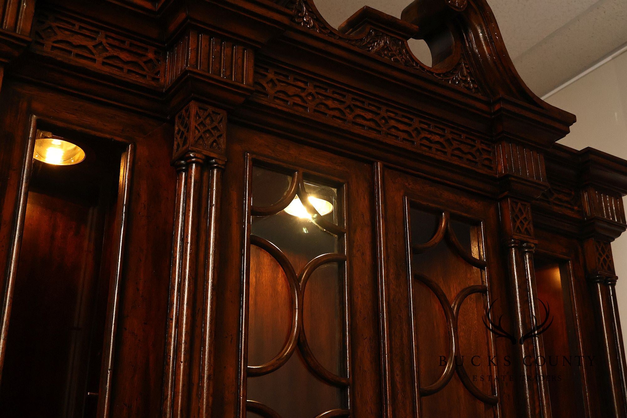 Maitland Smith Georgian Style Mahogany Secretary Bookcase