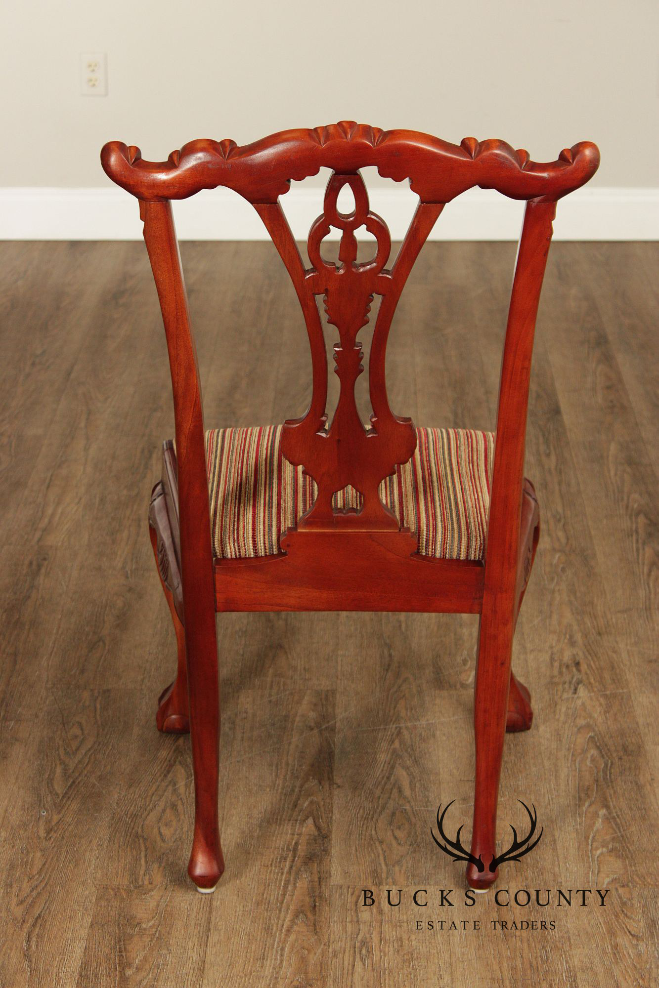 Chippendale Style Set of Four Carved Mahogany Dining Chairs