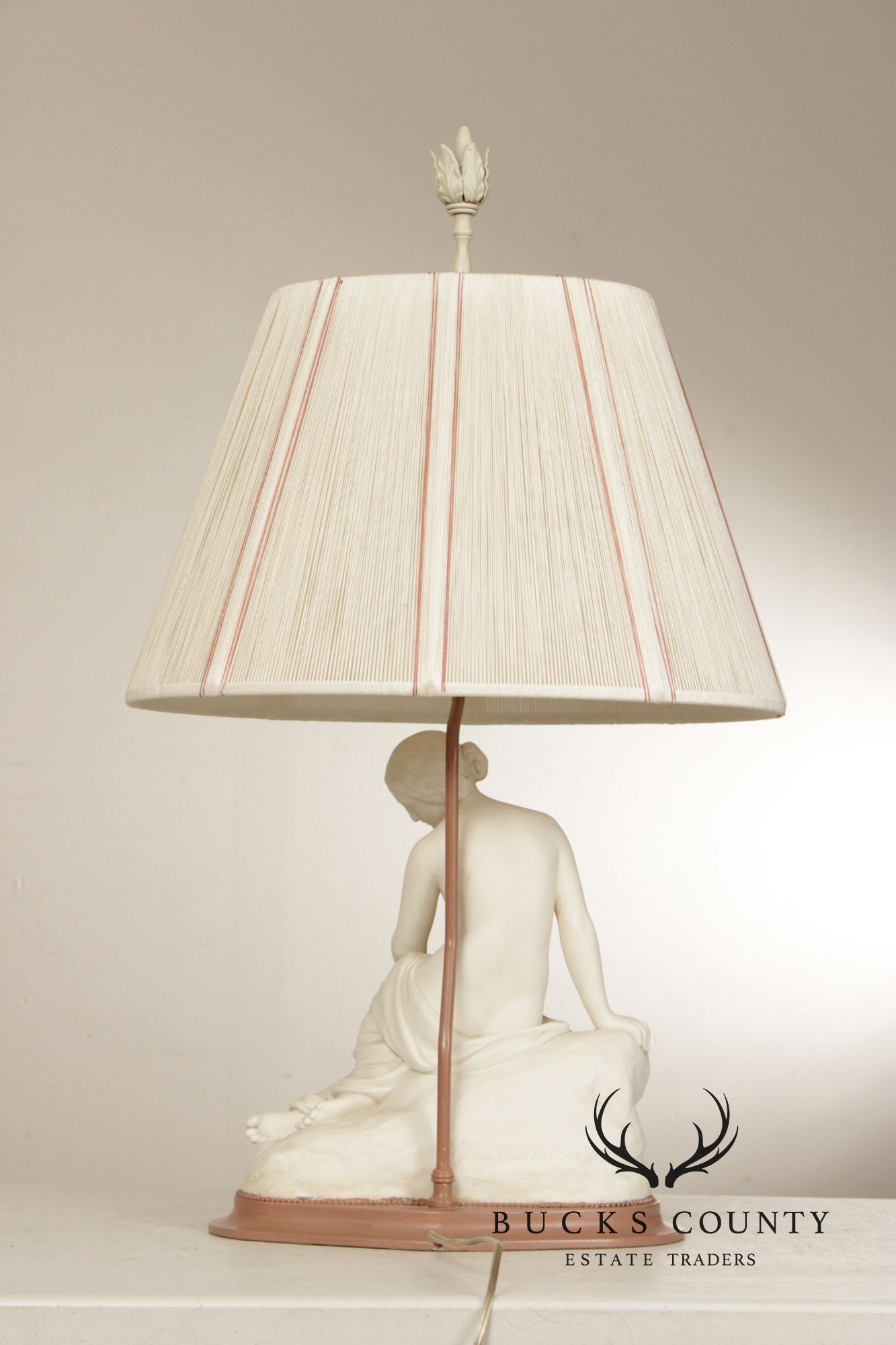 William Calder Marshall Bisque 'Resignation' Table Lamp