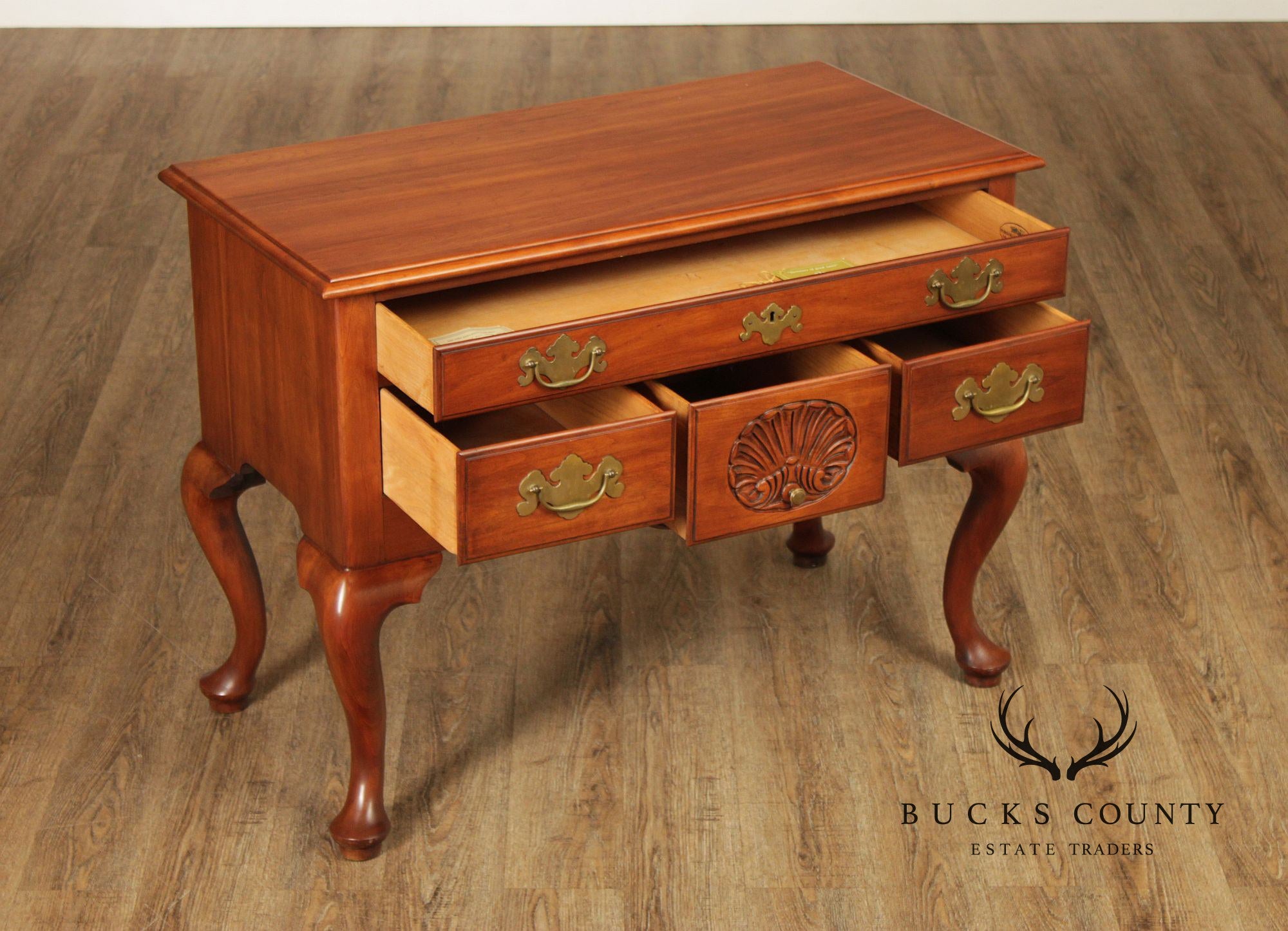 Henkel Harris Solid Wild Black Cherry Queen Anne Lowboy