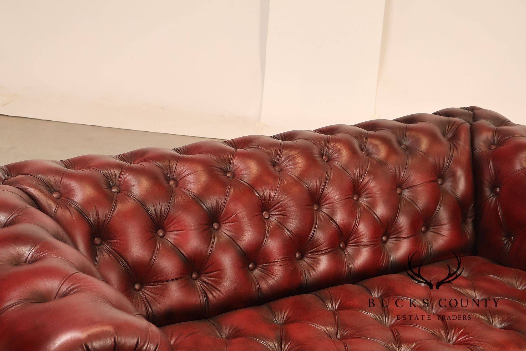 Chesterfield Style Oxford Red Leather Sofa