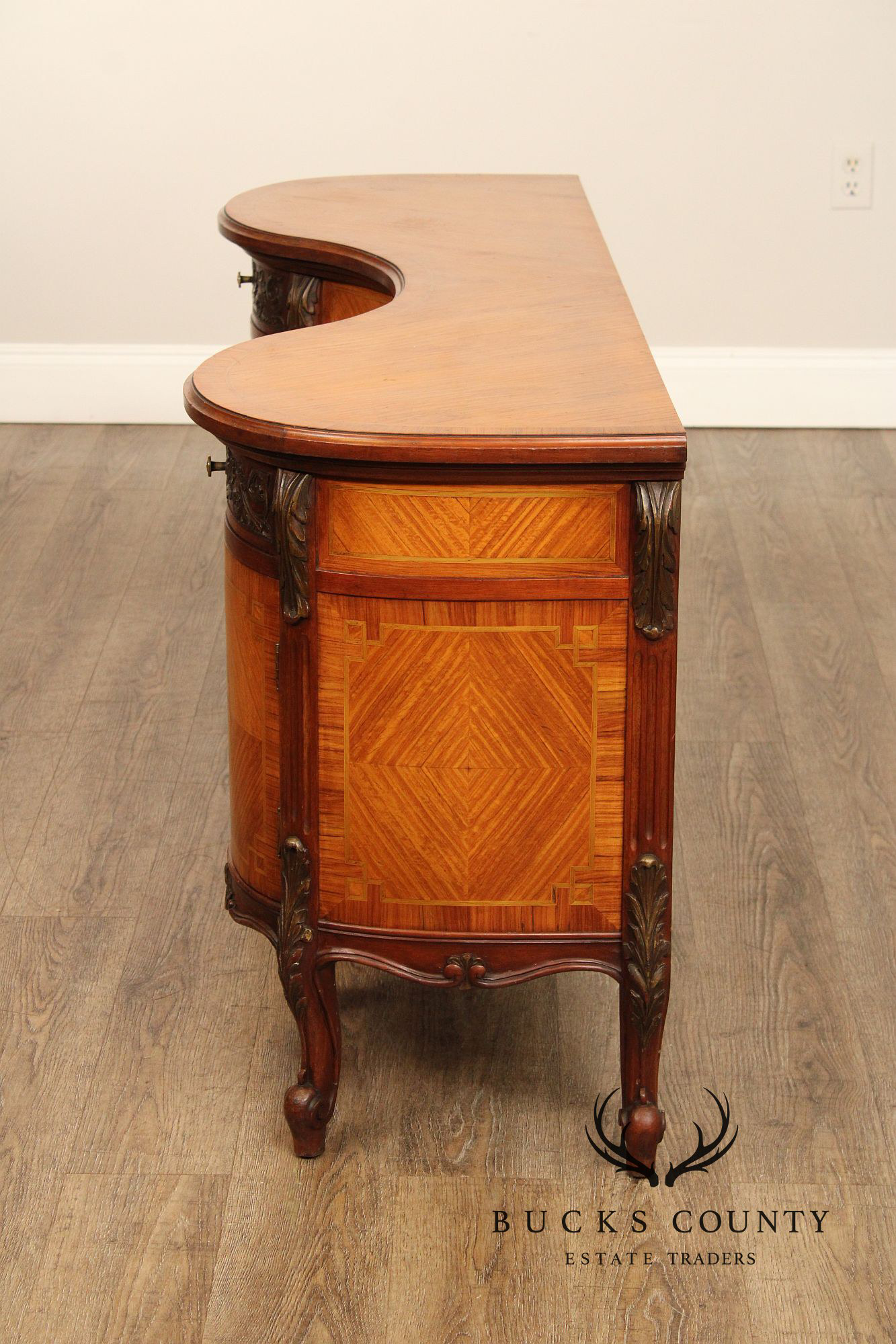 1930's French Louis XV Style Inlaid Satinwood Vanity