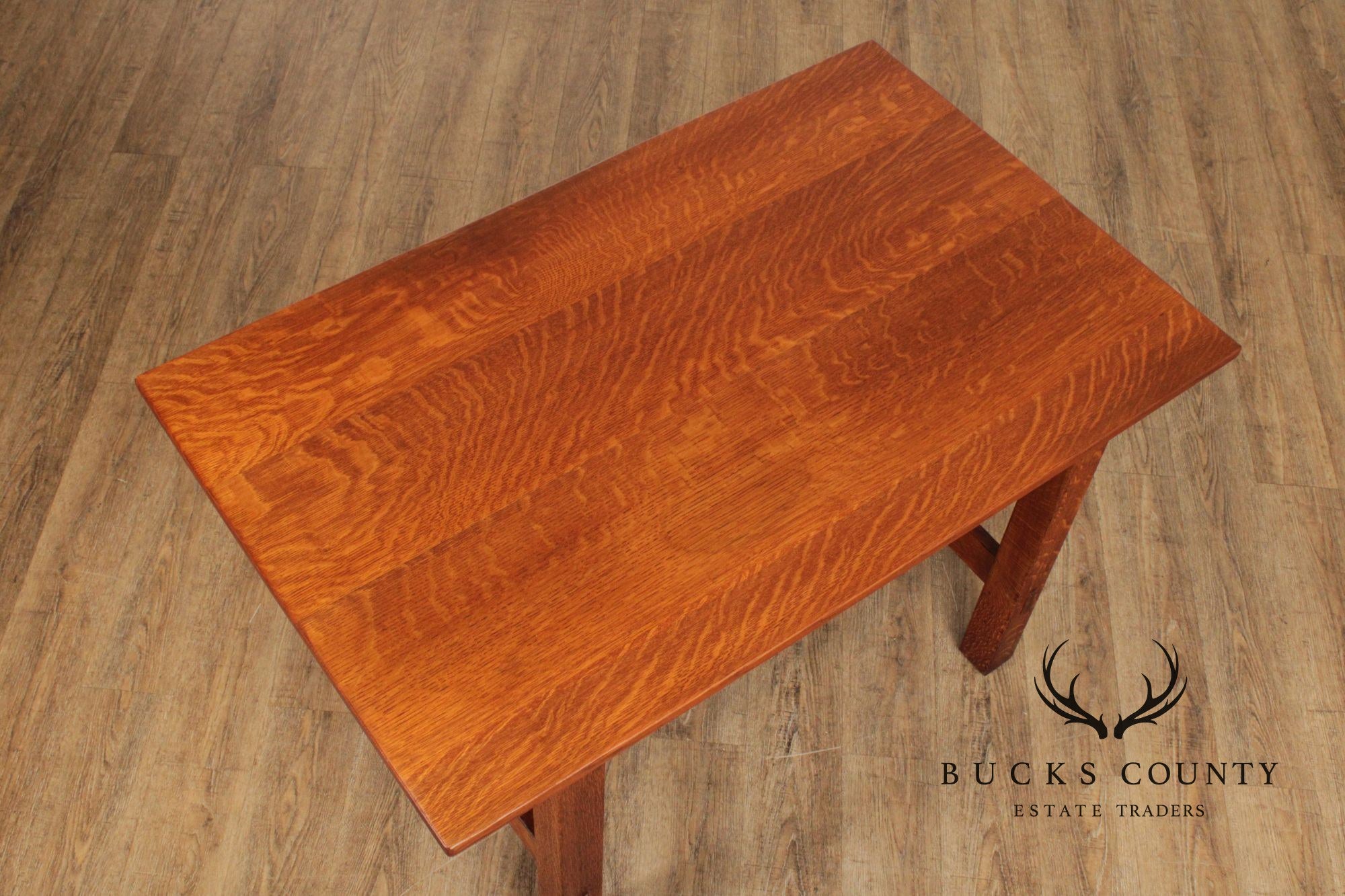 L. & J.G. Stickley Antique Mission Oak Library Table Writing Desk